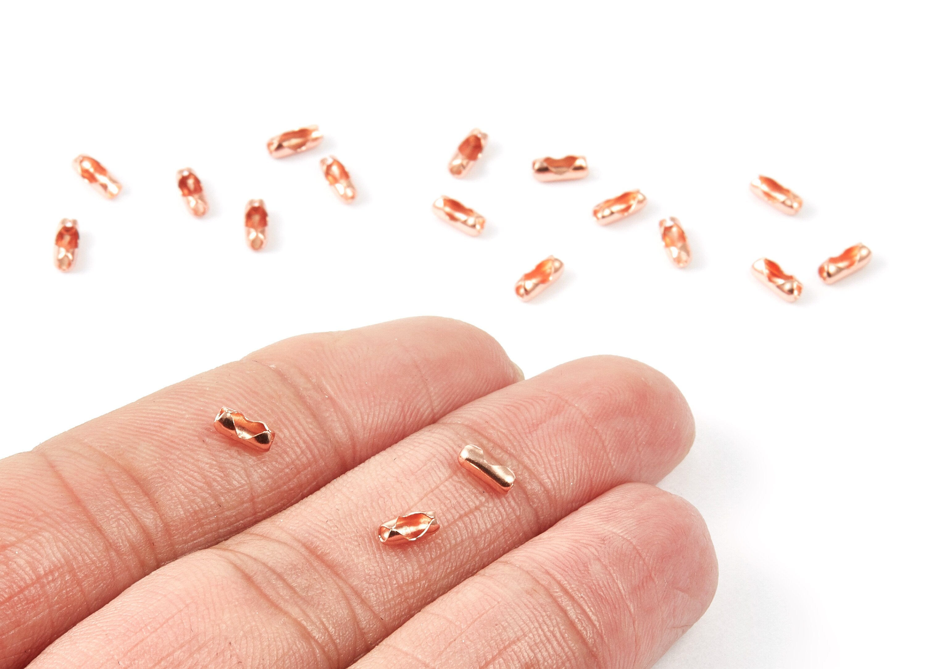 Ball Chain Connector - 1.5 Rose Tone Plated Brass - Brass Connector Clasp - Jewelry Supplies - 5.77x2.42mm - PP1693R - DOMEDBAZAAR