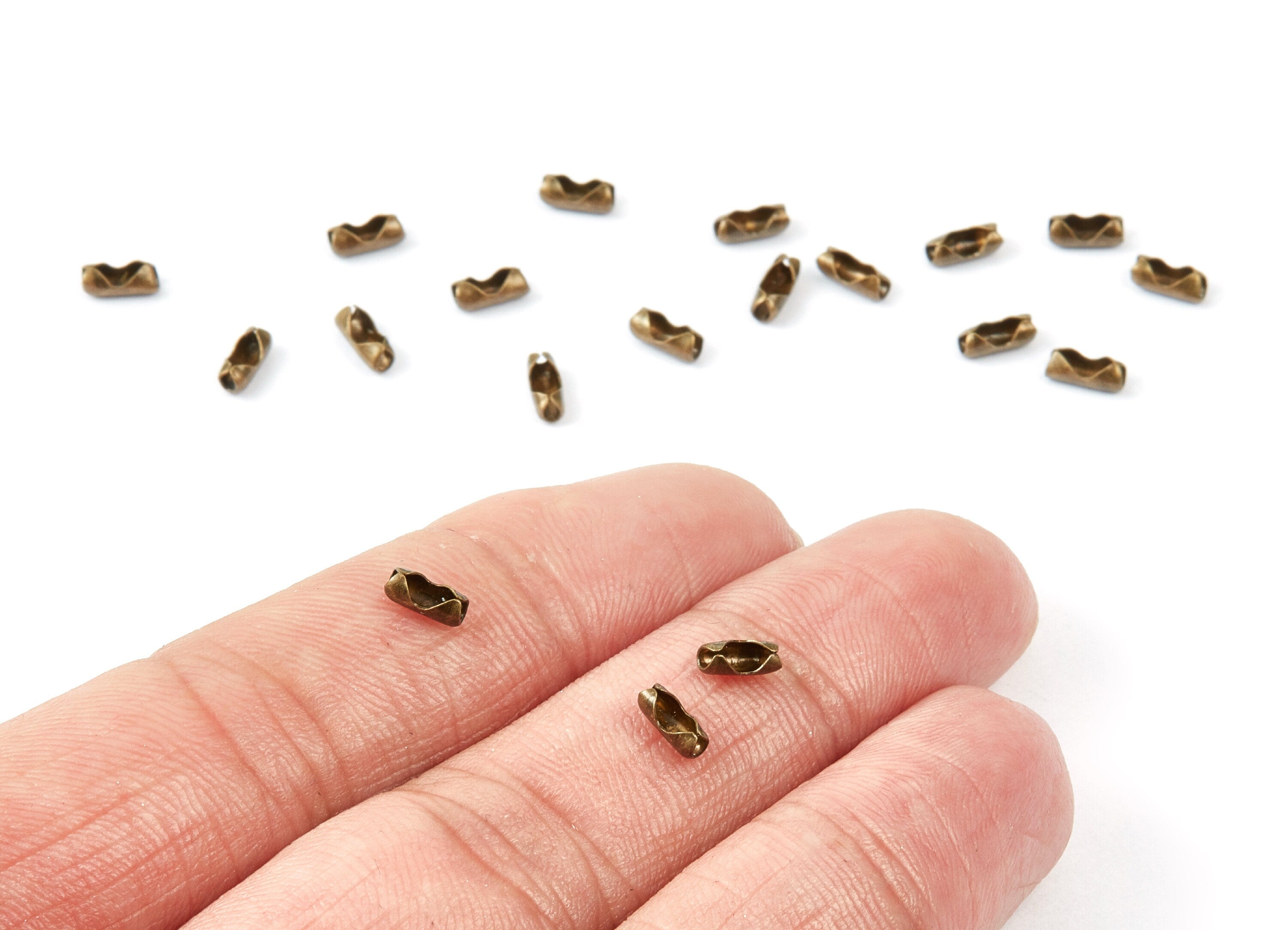 Ball Chain Connector - 1.5 Antique Bronze Tone Plated Brass - Brass Connector Clasp - Jewelry Supplies - 5.77x2.42mm - PP1693AB - DOMEDBAZAAR