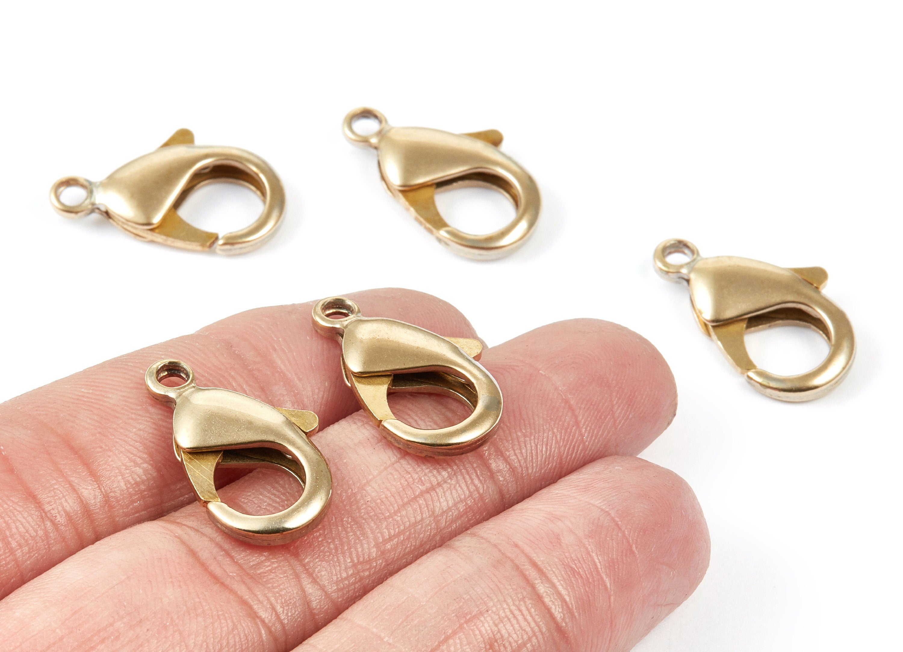 Brass Parrot Clasp - 905 - Raw Brass Lobster Claw Clasps - Jewelry Supplies -23,05x13mm - PP1682 - DOMEDBAZAAR
