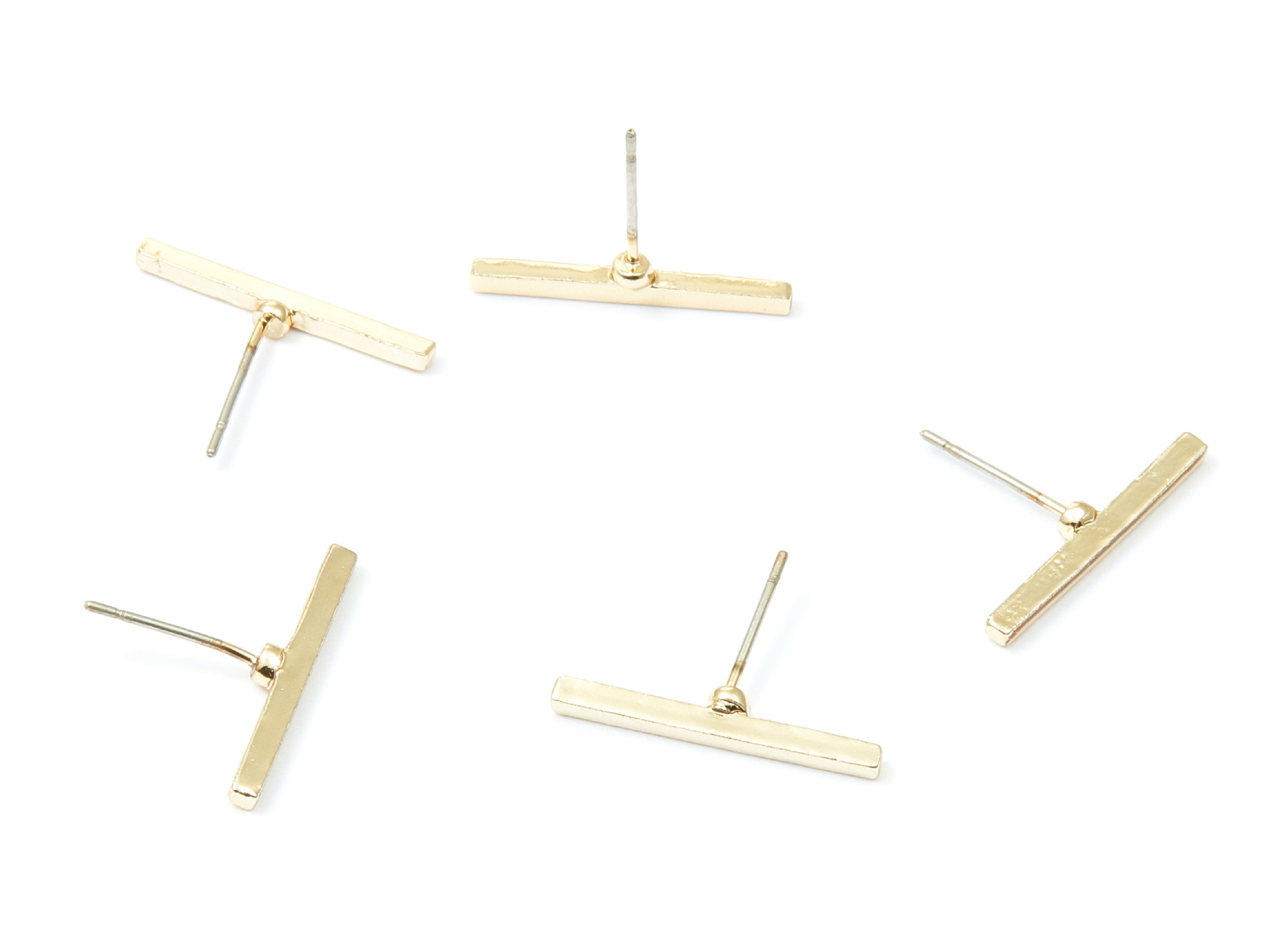 Rectangle Bar Stud - Zinc Alloy Bar Stud - Gold Tone plated - Stainless Steel Stud - Ear Studs - 14,33x19,88x1,73mm - ZZ1188G - DOMEDBAZAAR
