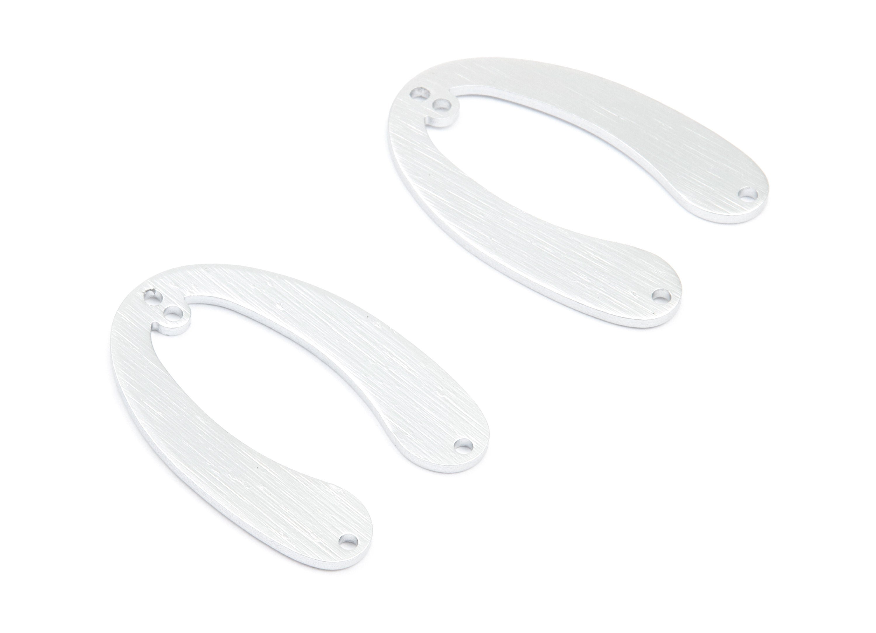 Aluminum Charms - U Shaped Earrings - Anodized Aluminium Charms - Silver Tone - 31.1x22.85x1.34mm - AA1135A - DOMEDBAZAAR