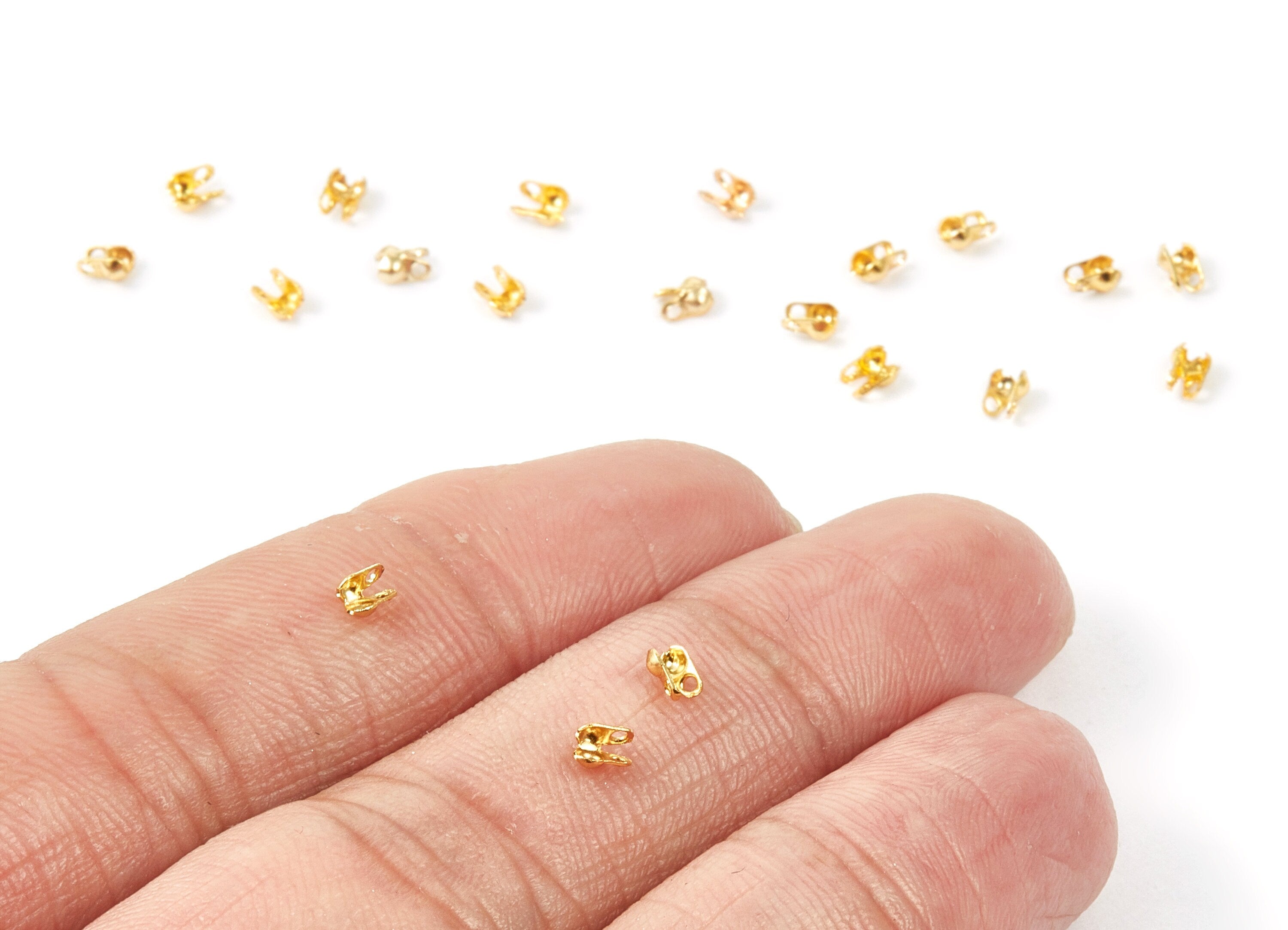 1.2 Ball Chain Clasp - 1.2 Gold Tone Plated Brass Chain Clasp - Brass Connector Clasp - Jewelry Supplies - 3.5x2mm - PP1670G - DOMEDBAZAAR