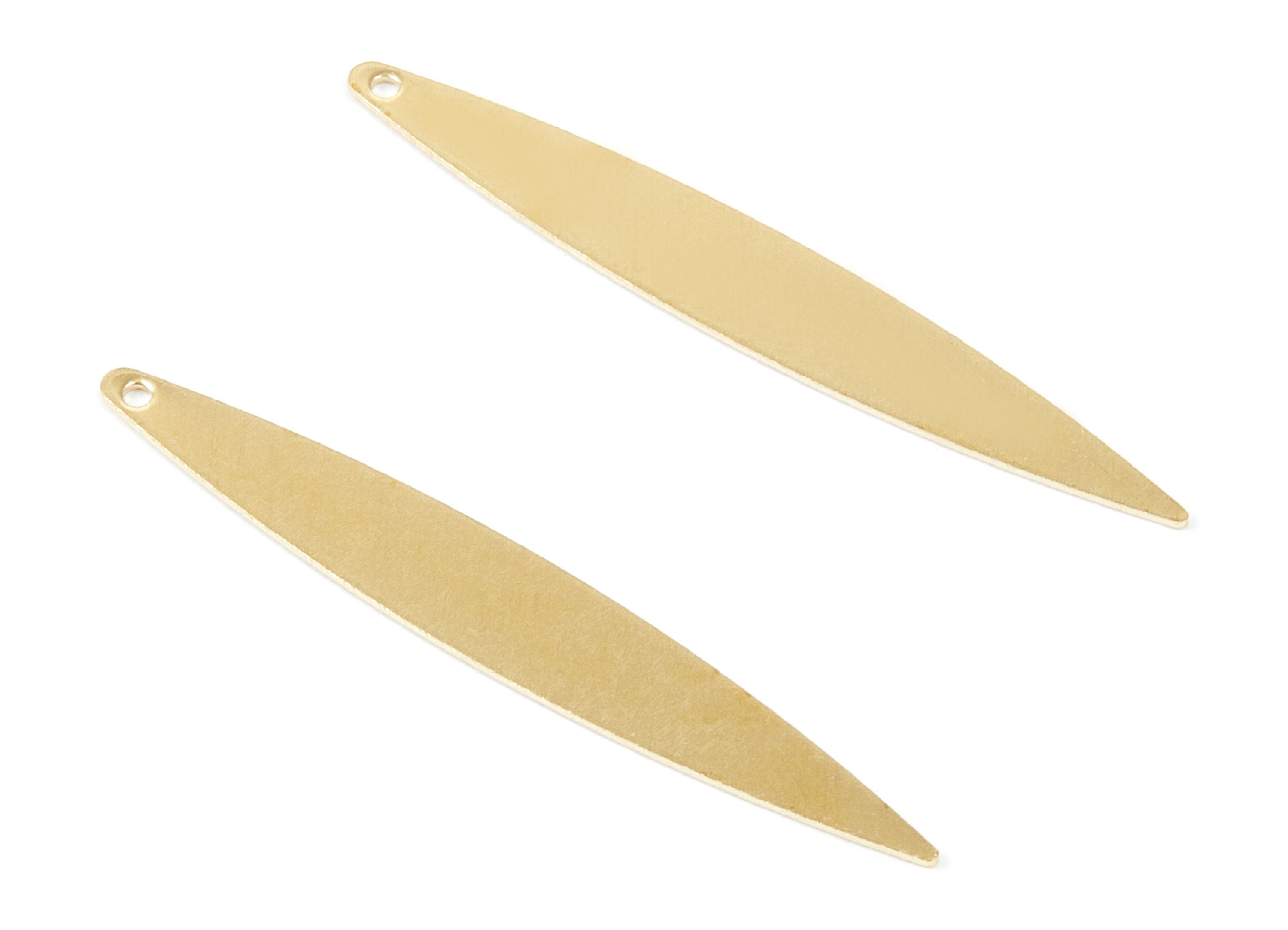 Personalized stamping blank - Brass Strip Shaped Charms - Raw Brass Strip Shaped Pendants With 1 Hole - 41,89x5,92x0,42mm - PP1946 - DOMEDBAZAAR