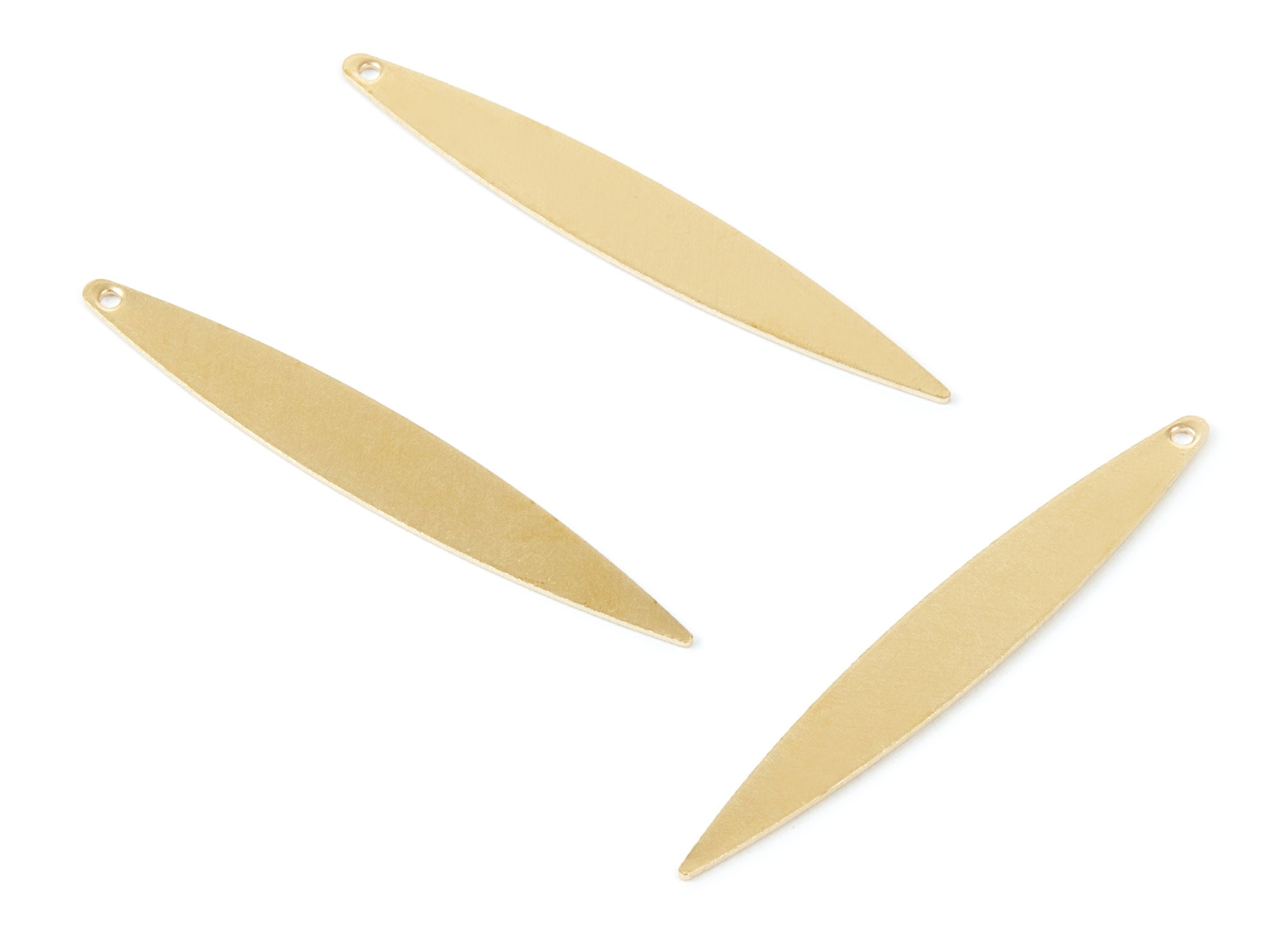 Personalized stamping blank - Brass Strip Shaped Charms - Raw Brass Strip Shaped Pendants With 1 Hole - 41,89x5,92x0,42mm - PP1946 - DOMEDBAZAAR