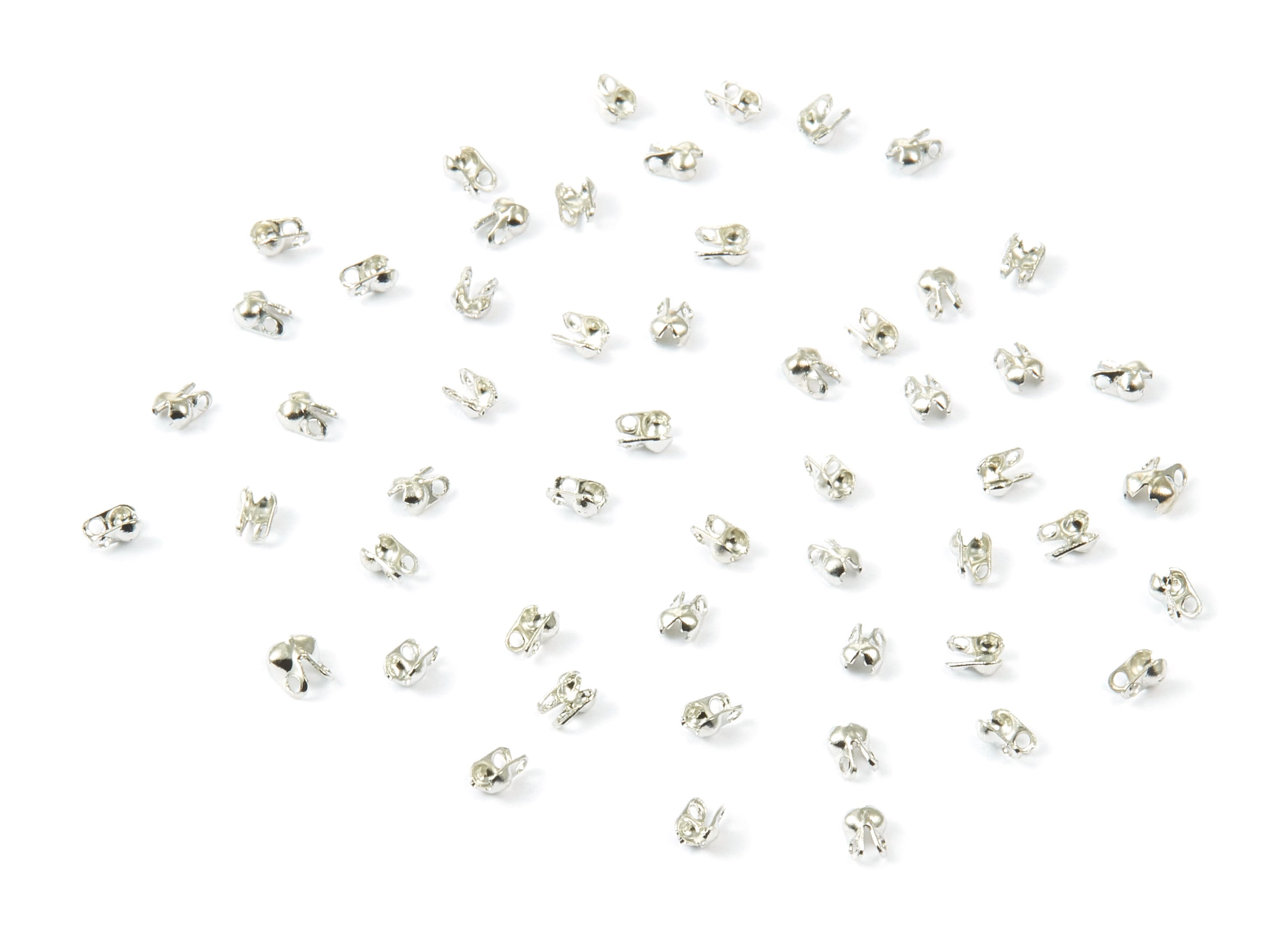 1.2 Ball Chain Clasp - 1.2 Silver Tone Plated Brass Chain Clasp - Brass Connector Clasp - Jewelry Supplies - 3.5x2mm - PP1670S - DOMEDBAZAAR
