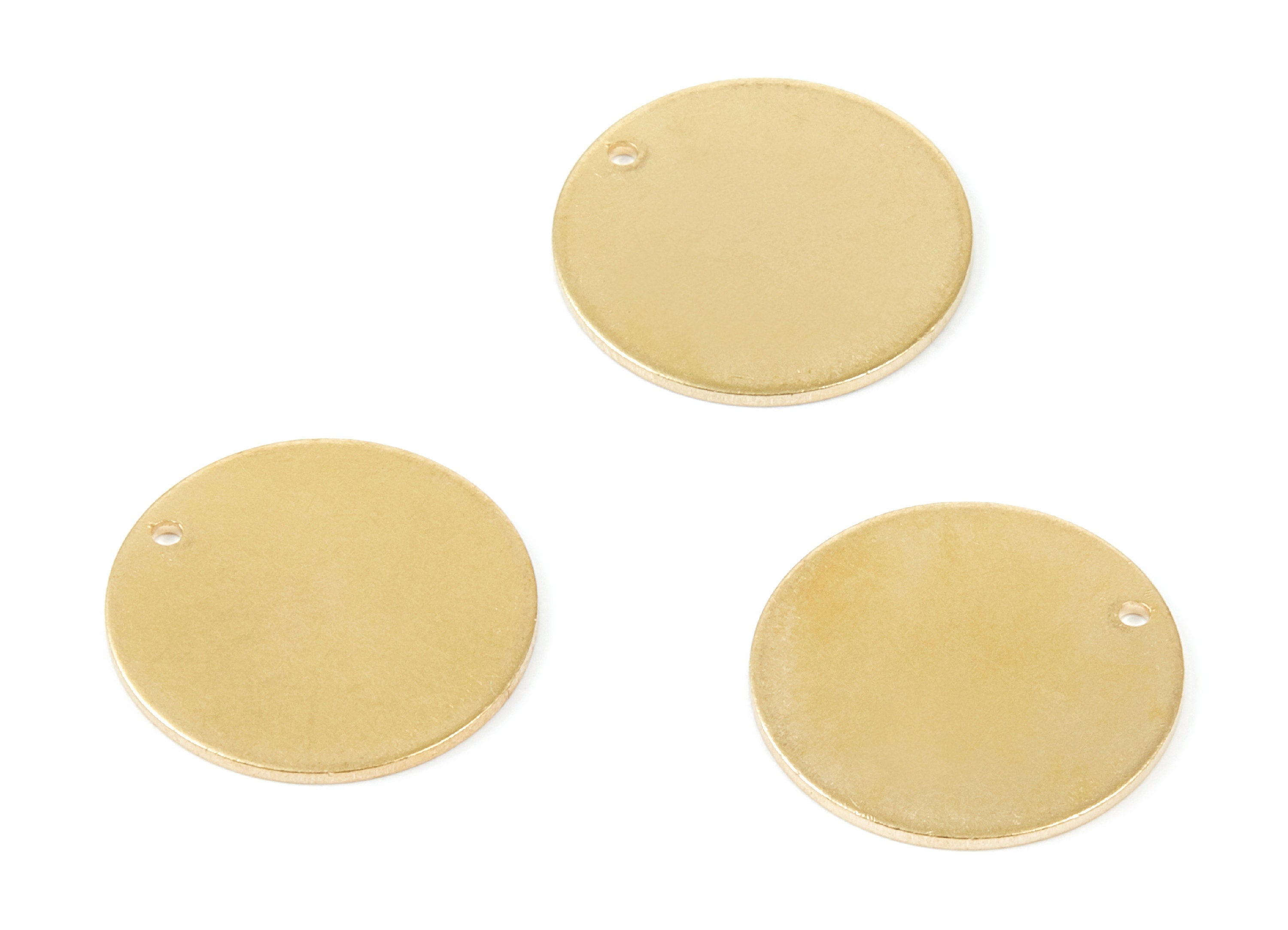 Personalized stamping blank - Brass Round Charms - Round Raw Brass Pendant With 1 Hole - Earring Findings - 20x20x0,85mm - PP1815 - DOMEDBAZAAR