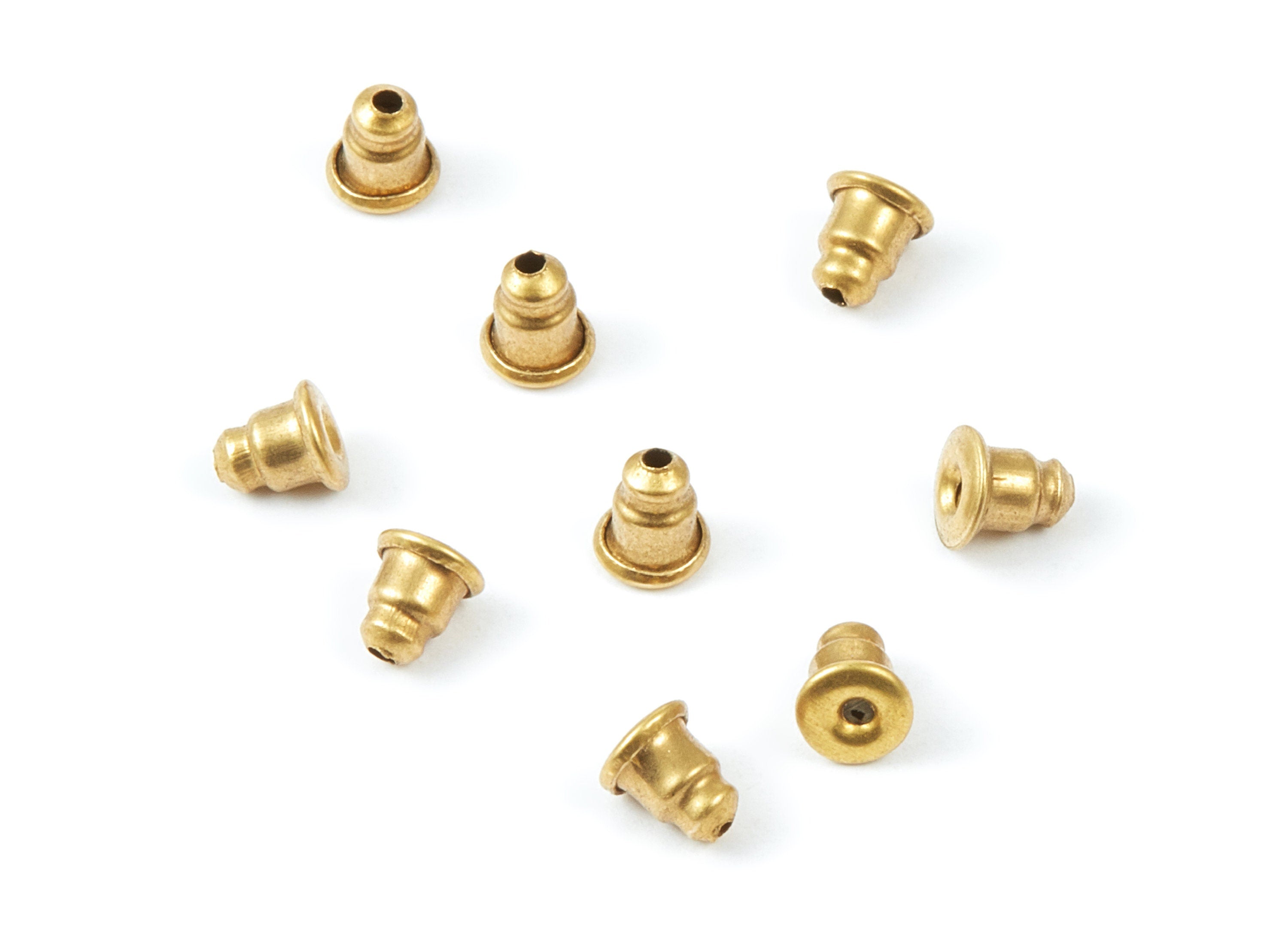 Raw Brass Earring Stopper - Ear Nuts - Ear Wire Backs - Earring Findings- 5,22x4,64mm - Jewellery Supplies - PP1545 - DOMEDBAZAAR