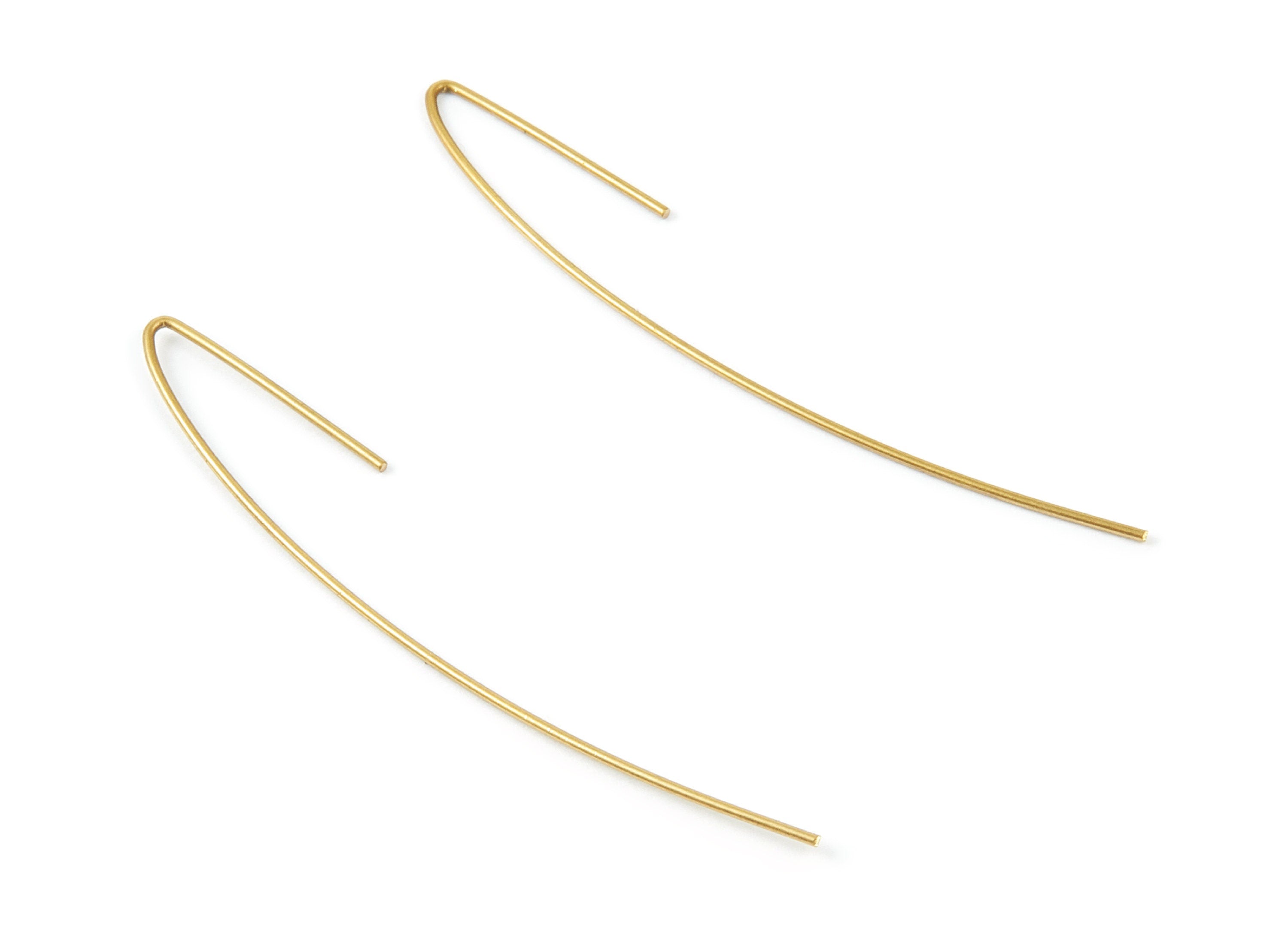Brass Earring Wire - Raw Brass Ear Hooks - Earring Findings - Jewelry Supplies - 52x7.5x0.74mm - PP1499 - DOMEDBAZAAR