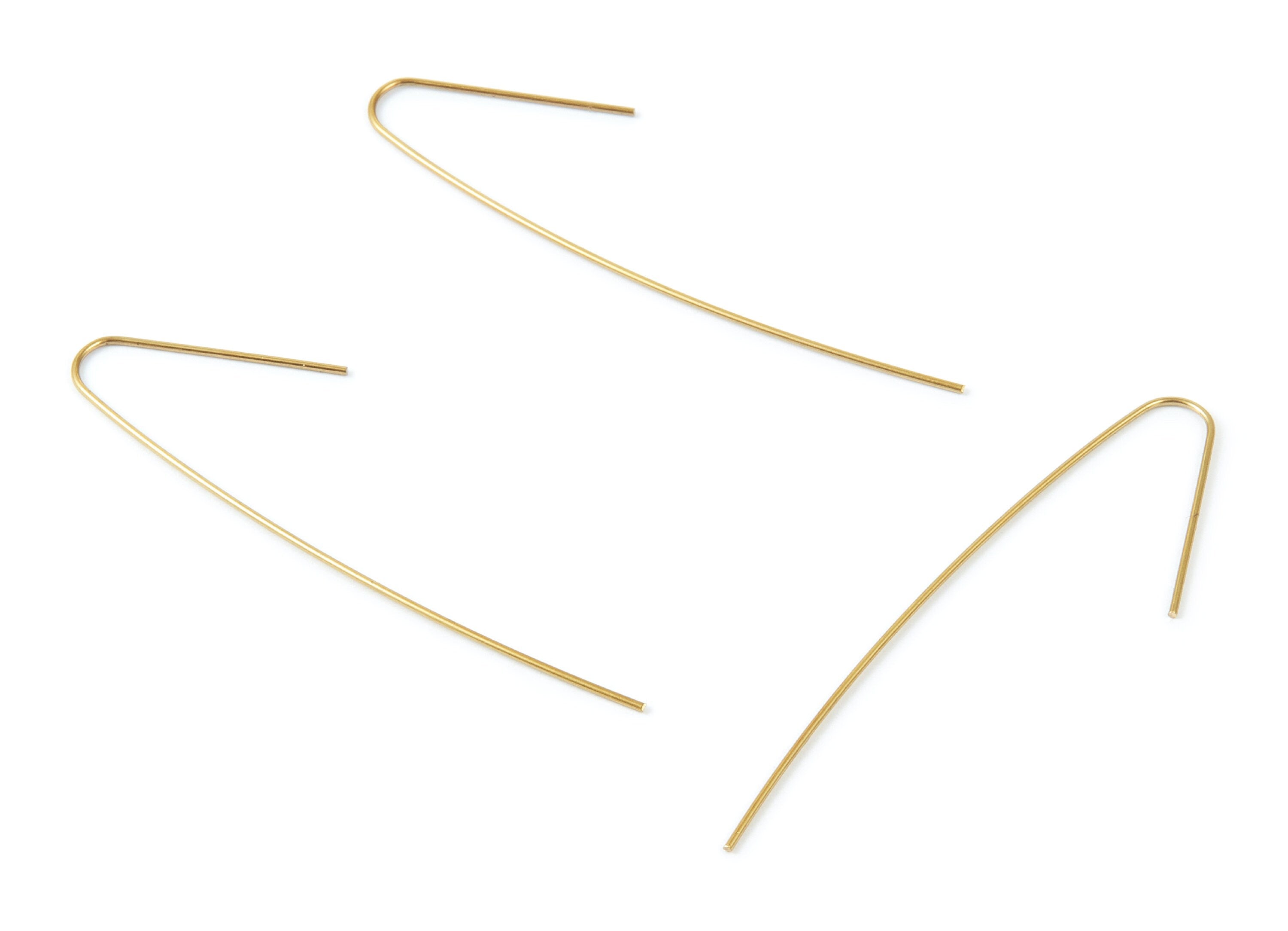 Brass Earring Wire - Raw Brass Ear Hooks - Earring Findings - Jewelry Supplies - 53.47x10.77x0.69mm - PP1500 - DOMEDBAZAAR