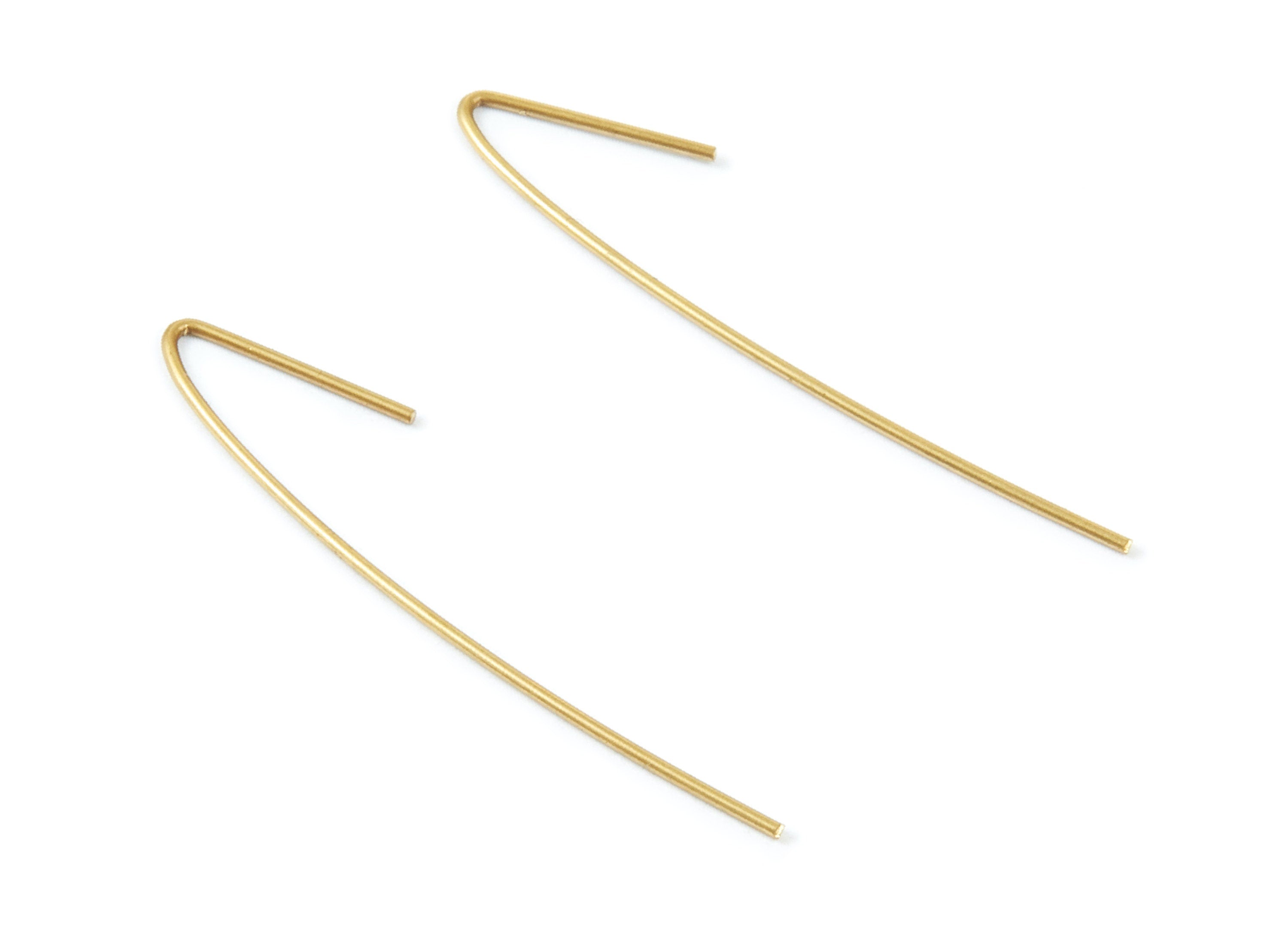 Brass Earring Wire - Raw Brass Ear Hooks - Earring Findings - Jewelry Supplies - 36.8x7.87x0.67mm - PP1497 - DOMEDBAZAAR