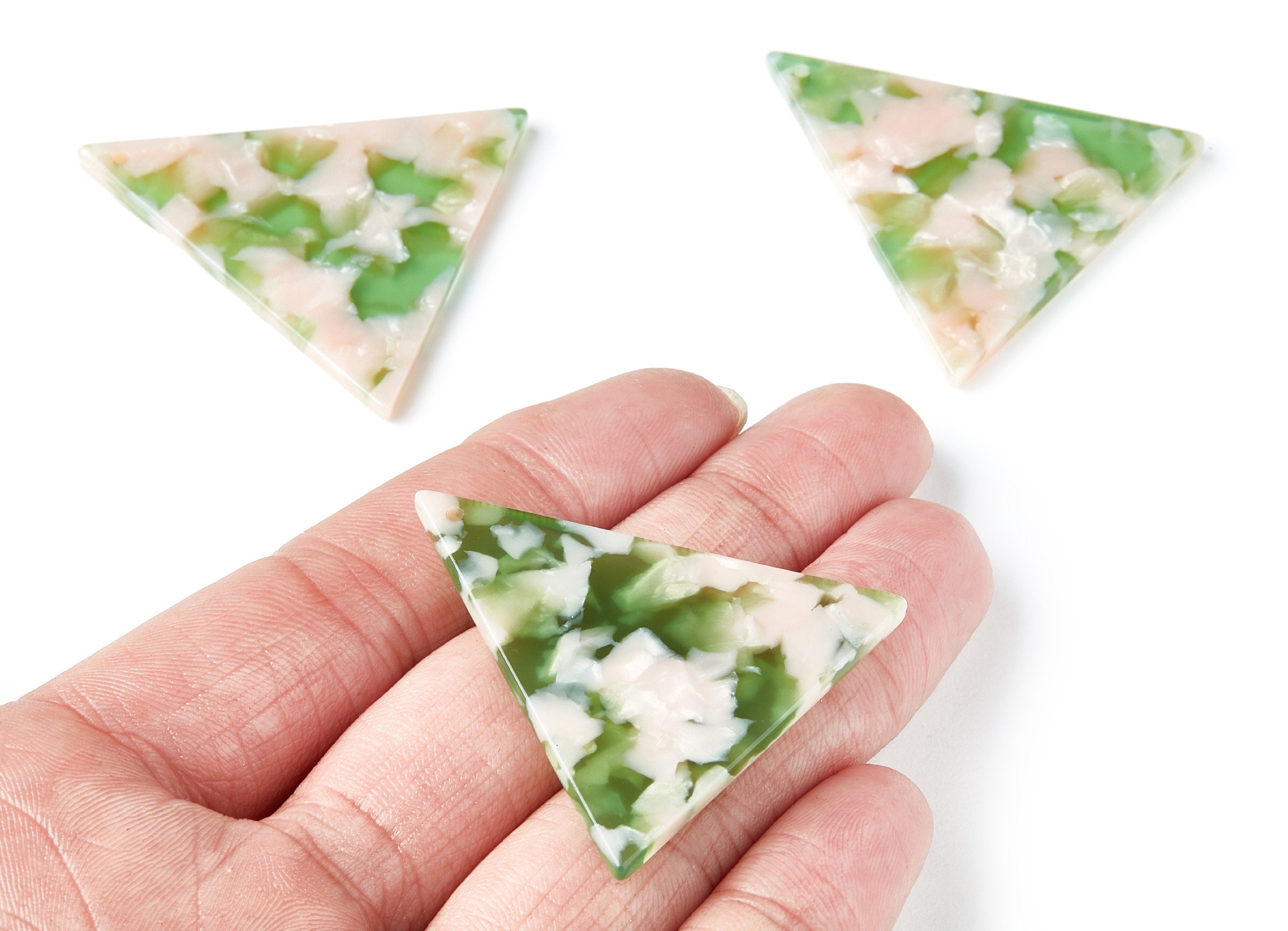 Acetate Triangle Earring Charms - Triangle Pendant - Earring Findings - Jewelry Supplies - Color Code: A38 - 42,23x41,8x2,69mm - AC1350A - DOMEDBAZAAR