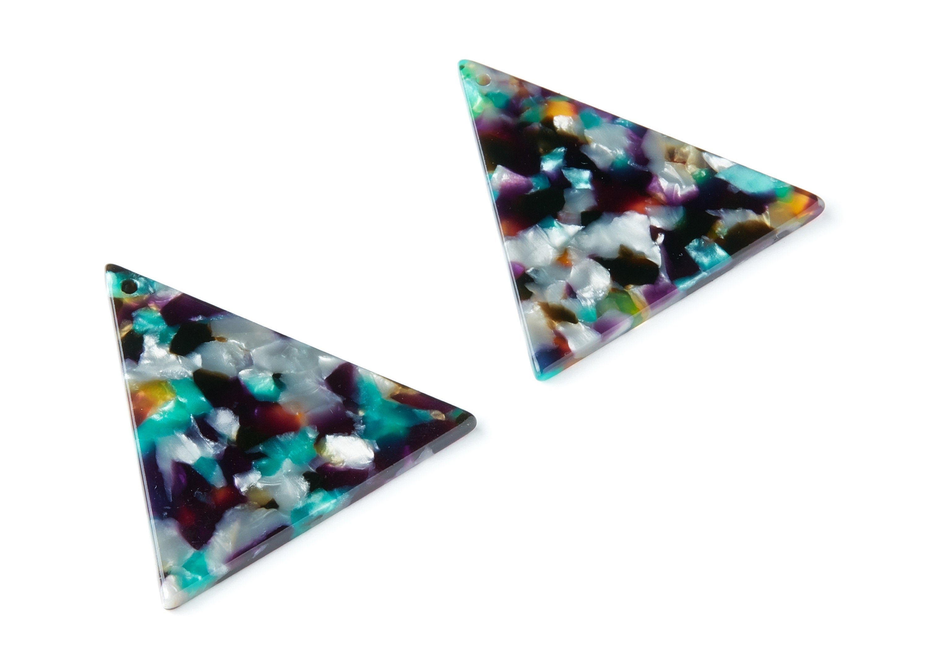 Acetate Triangle Earring Charms - Triangle Pendant - Earring Findings - Jewelry Supplies - Color Code: A49 - 42,23x41,8x2,69mm - AC1350F - DOMEDBAZAAR