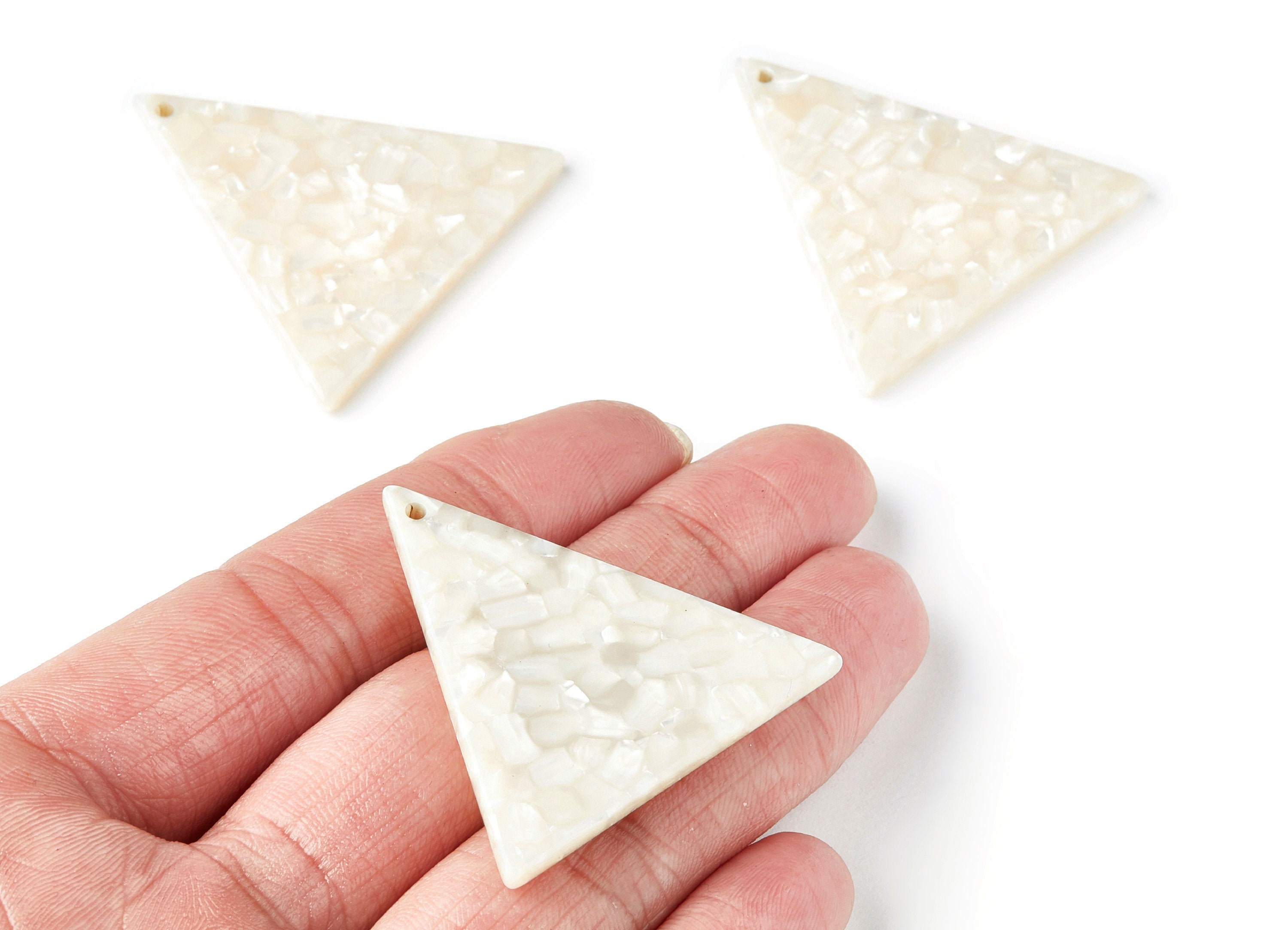 Acetate Triangle Earring Charms - Triangle Pendant - Earring Findings - Jewelry Supplies - Color Code: A33 - 42,23x41,8x2,69mm - AC1350G - DOMEDBAZAAR