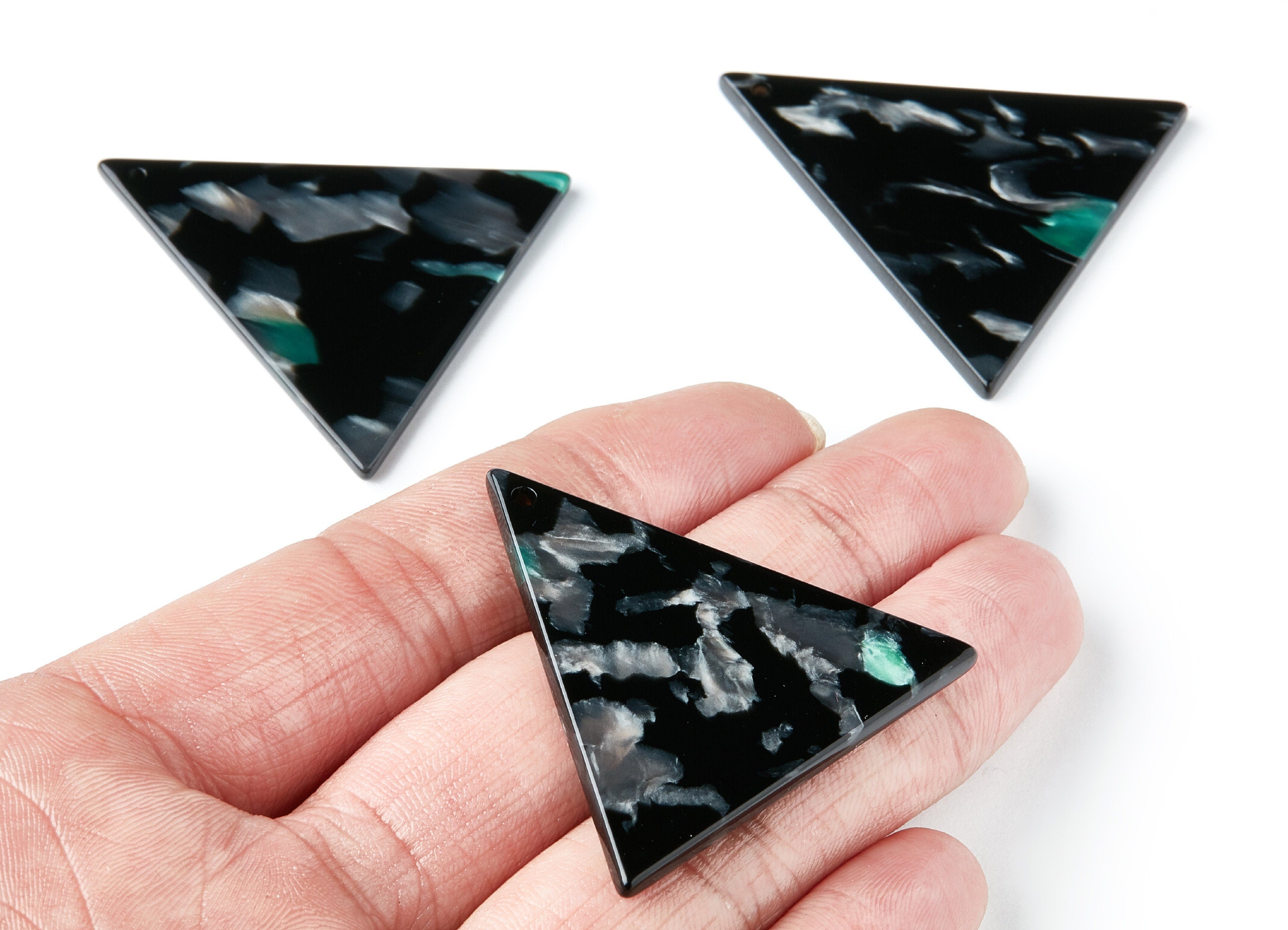 Acetate Triangle Earring Charms - Triangle Pendant - Earring Findings - Jewelry Supplies - Color Code: A49 - 42,23x41,8x2,69mm - AC1350H - DOMEDBAZAAR