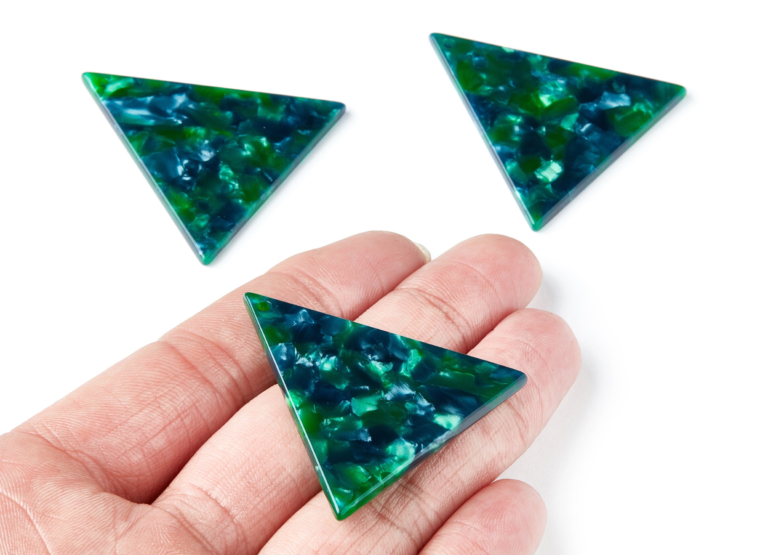 Acetate Triangle Earring Charms - Triangle Pendant - Earring Findings - Jewelry Supplies - Color Code: A13 - 42,23x41,8x2,69mm - AC1350S - DOMEDBAZAAR