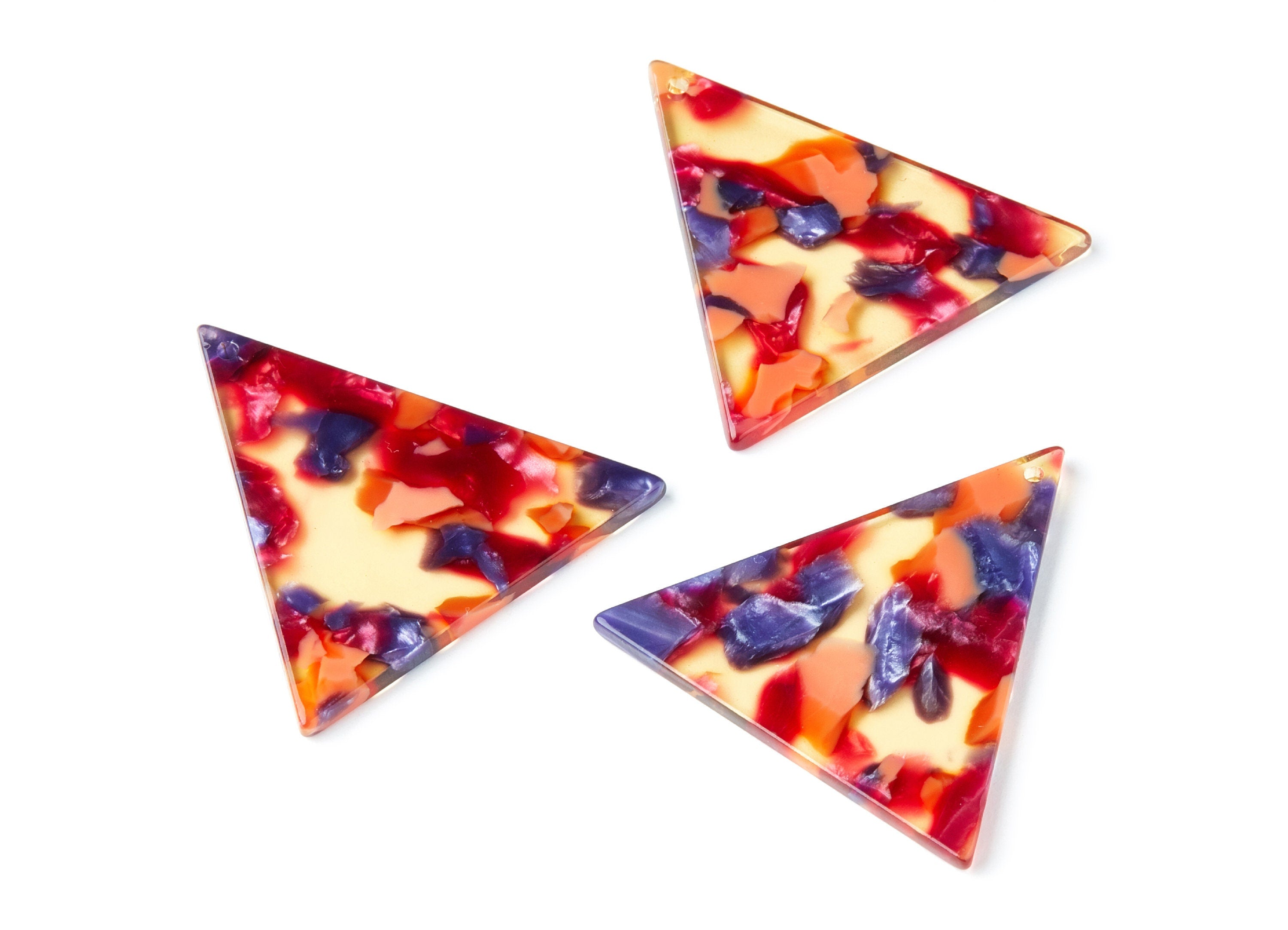 Acetate Triangle Earring Charms - Triangle Pendant - Earring Findings - Jewelry Supplies - Color Code: A44 - 42,23x41,8x2,69mm - AC1350T - DOMEDBAZAAR