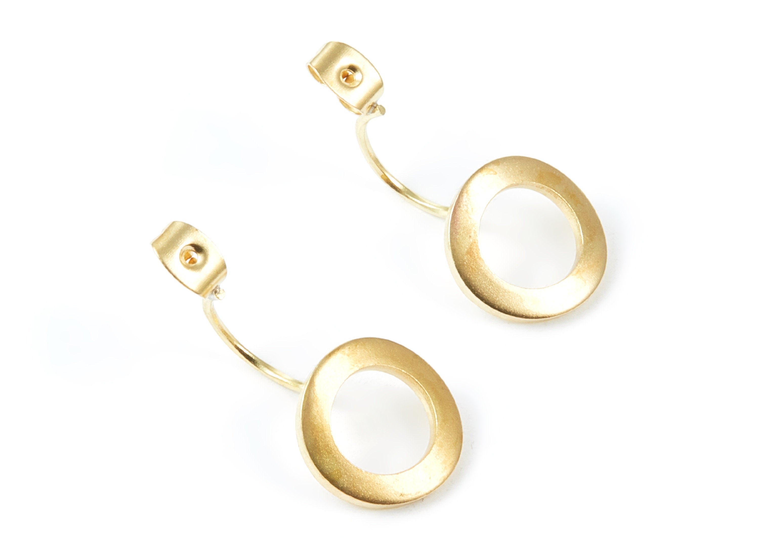 Brass Earring Backs - Brass Round Earring Back - Earring Findings - Jewelry Supplies - 29.8x13.84x1.22mm - PP1442 - DOMEDBAZAAR