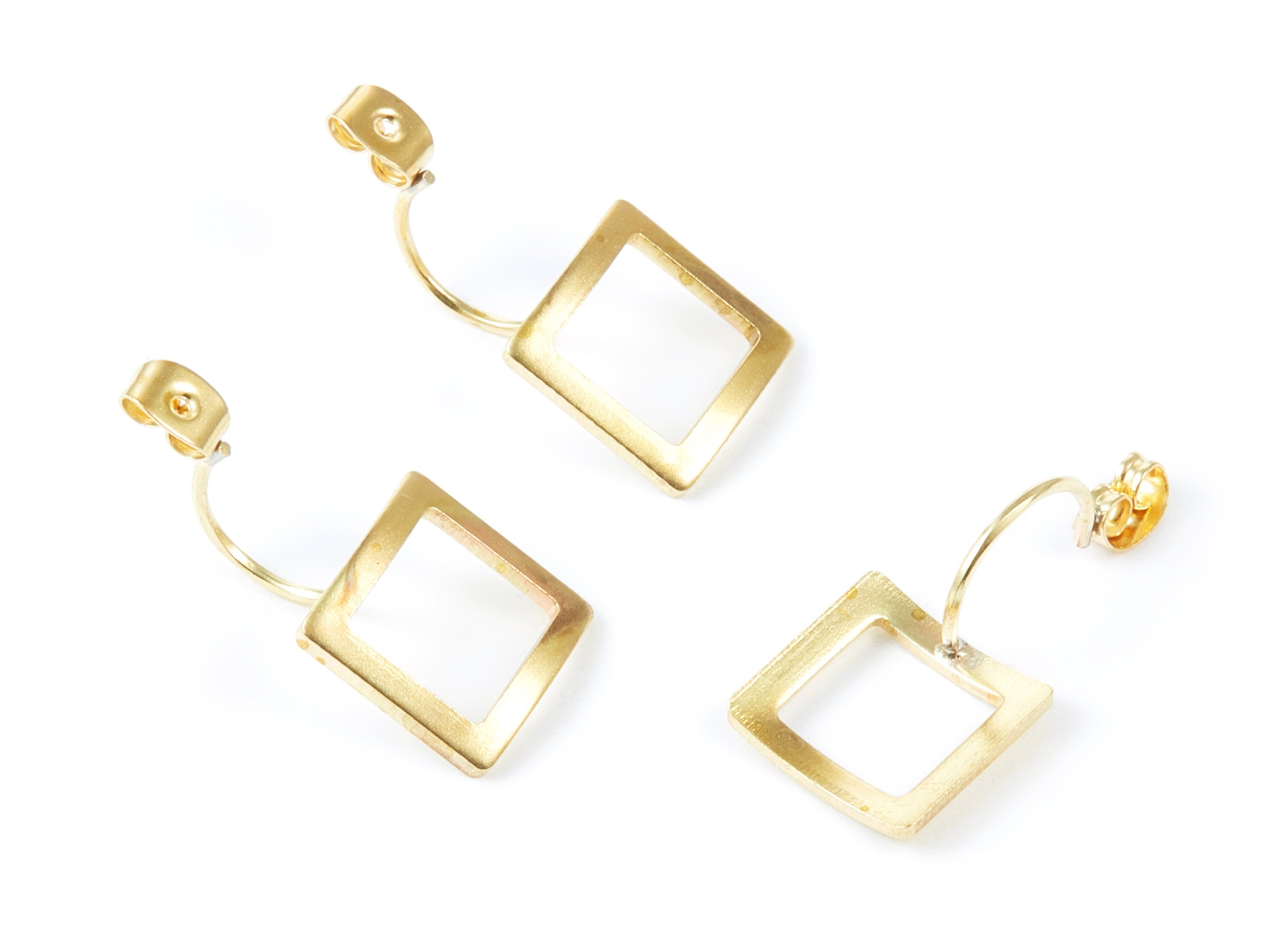 Brass Earring Backs - Brass Square Earring Back - Earring Findings - Jewelry Supplies -29.7x13.7x1.22mm - PP1443 - DOMEDBAZAAR