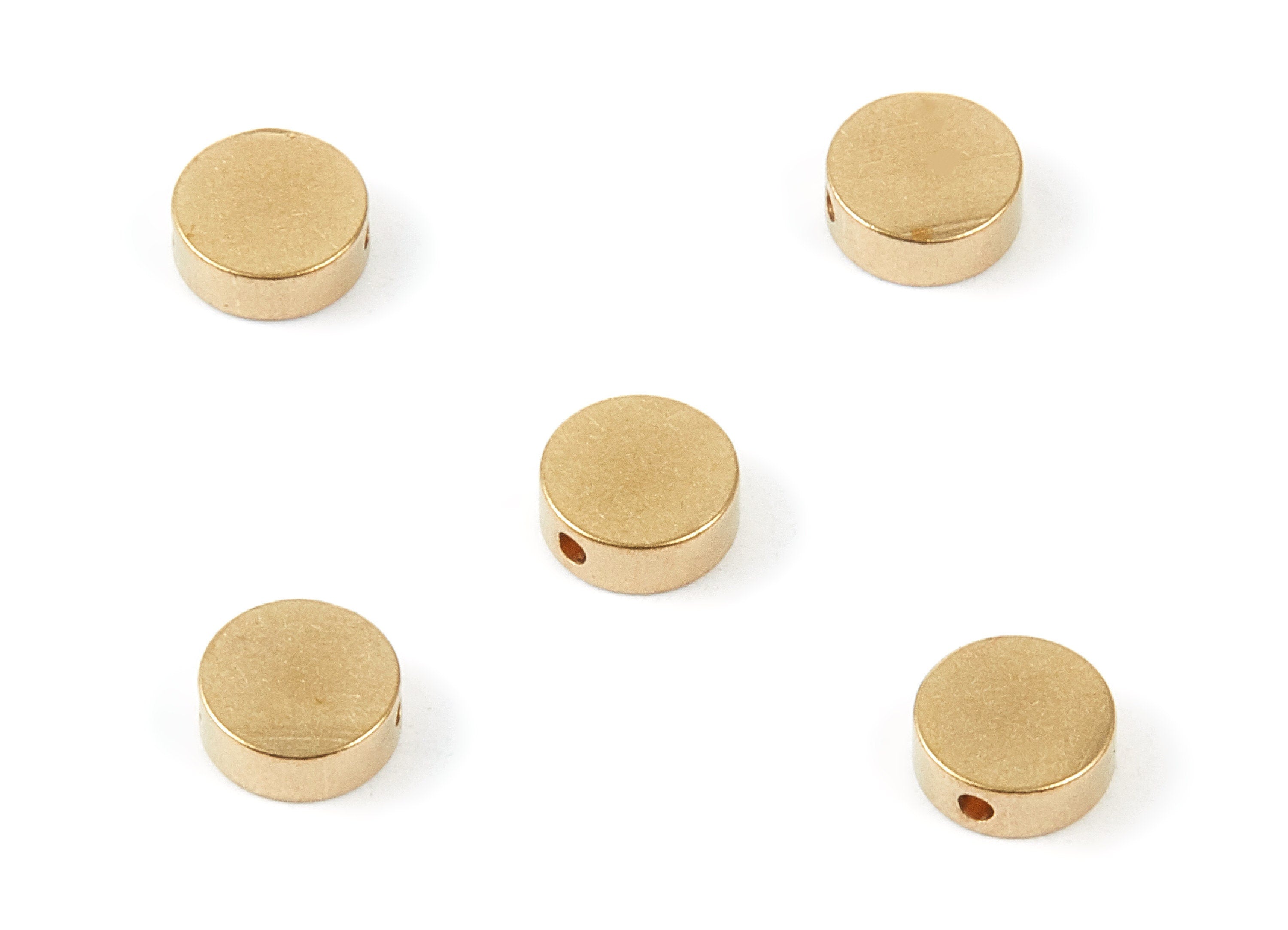 Brass Round Spacer Bead - 8X3X1.8 - Raw Brass Spacer Beads - Spacer Connectors - Jewelry Supplies - 7.97x7.97x2.86mm - PP1464 - DOMEDBAZAAR