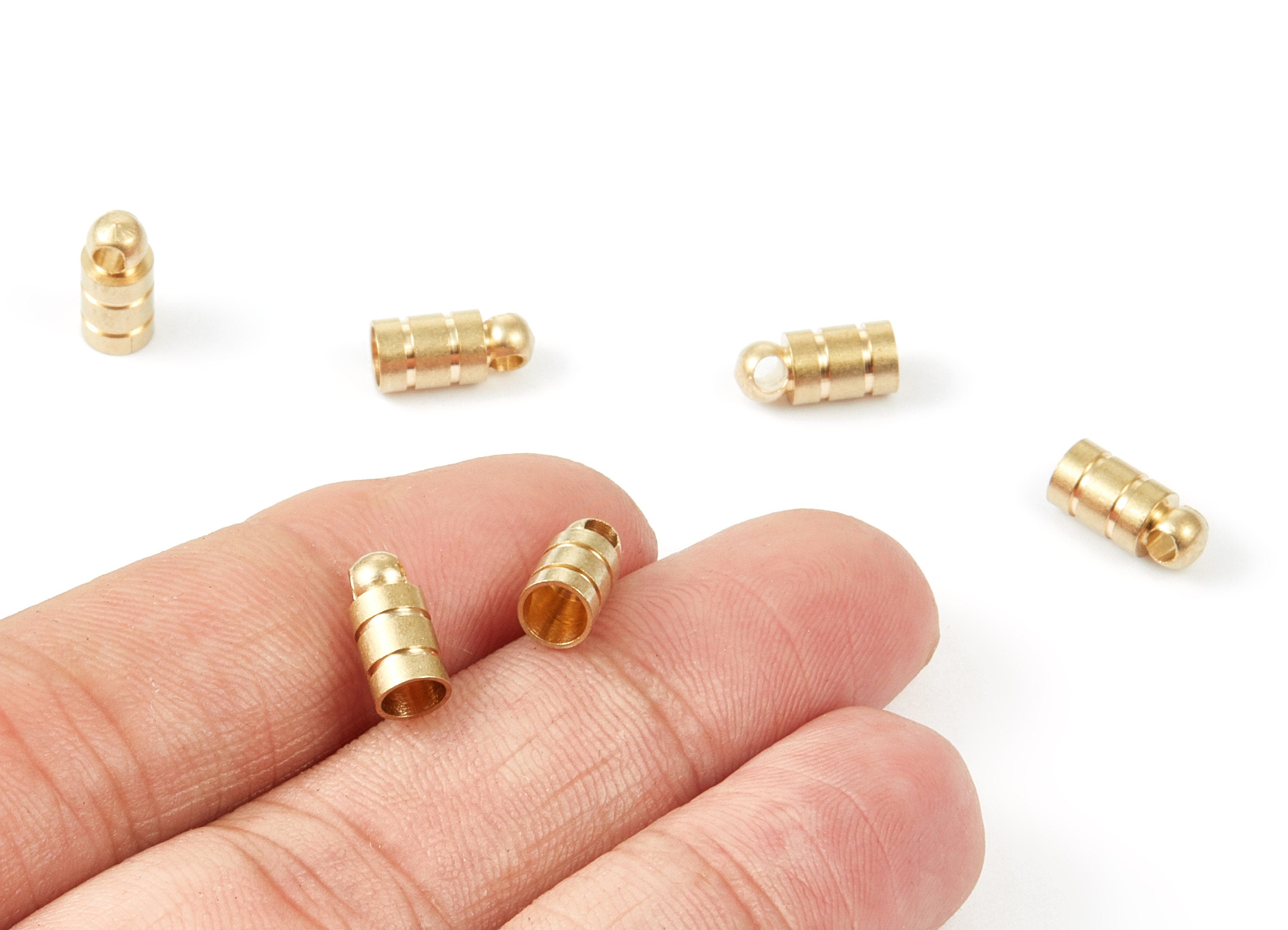 Brass Tassel End Caps - Raw Brass Barrel End - 5*11 - Cord End Caps - Jewelry Supplies - 10.84x4.98x0.4mm - PP1473 - DOMEDBAZAAR