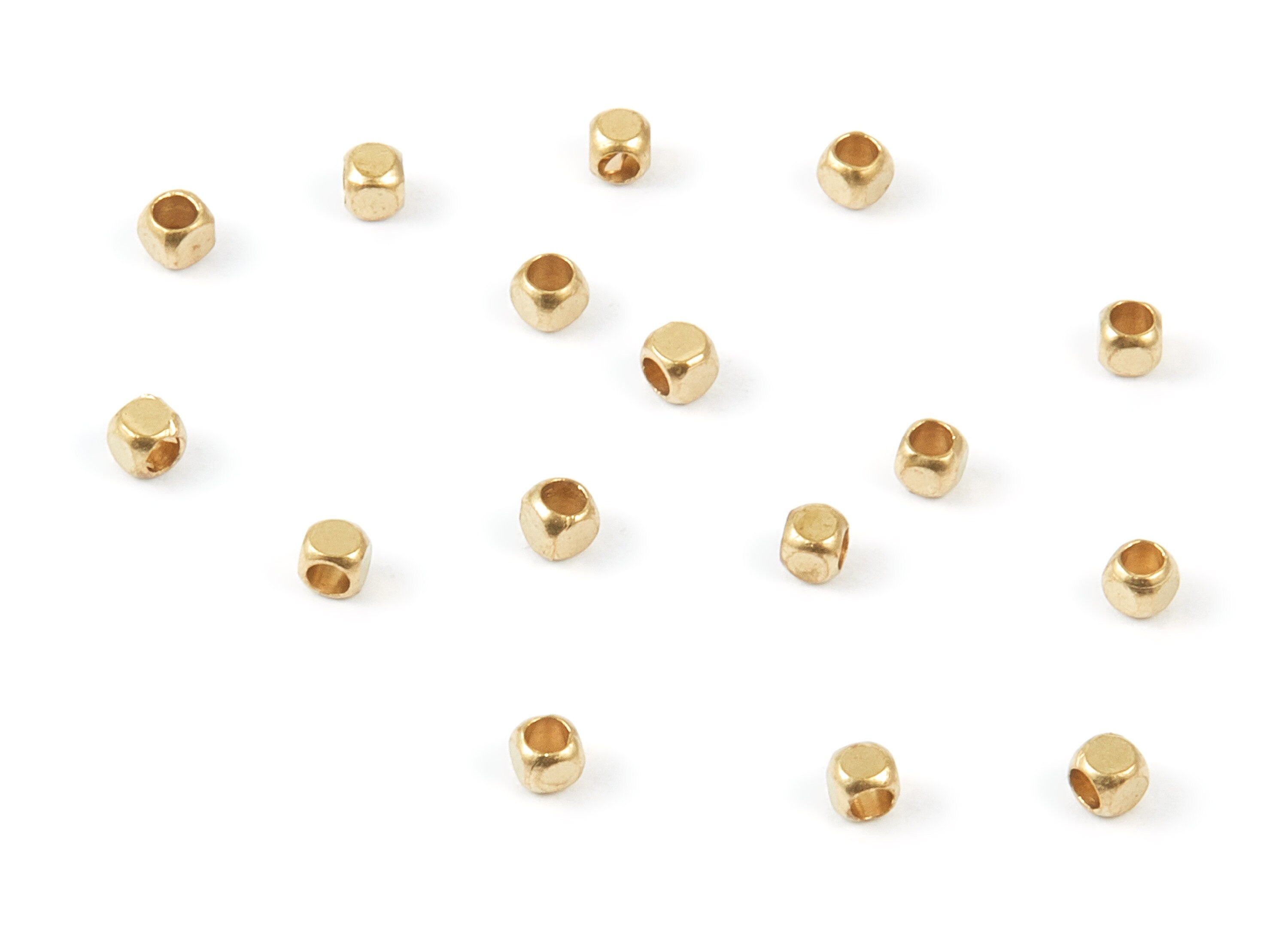 Brass Square Beads - 2.5x2.5 - Raw Brass Square Cube Beads - Jewelry Supplies - 2.5x2.5x2.5mm - PP1466 - DOMEDBAZAAR