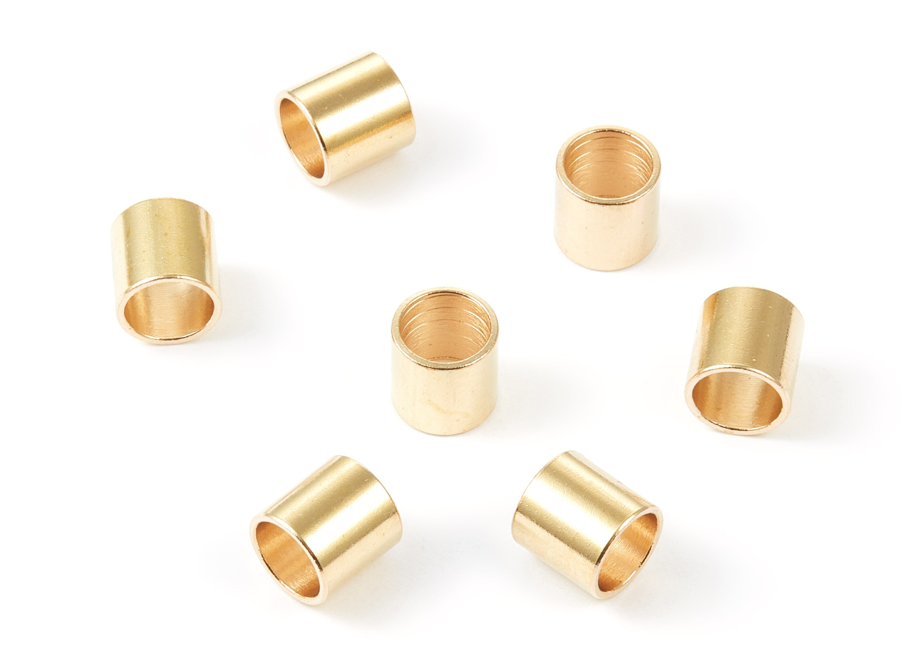 Industrial Brass Tube - 10X10 - Brass Tube Beads - Raw Brass Plain Tube Beads - jewelry supplies - 9.98x10.02x0.98mm - PP1452 - DOMEDBAZAAR