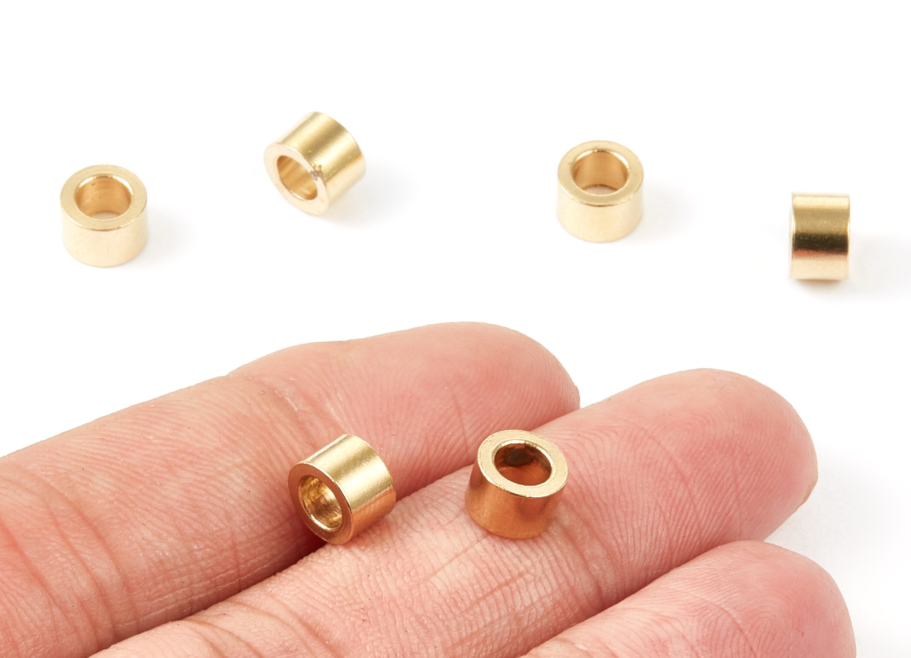 Industrial Brass Tube - 7x5 - Brass Tube Beads - Raw Brass Plain Tube Beads - jewelry supplies - 7x7x4.7mm - PP1462 - DOMEDBAZAAR