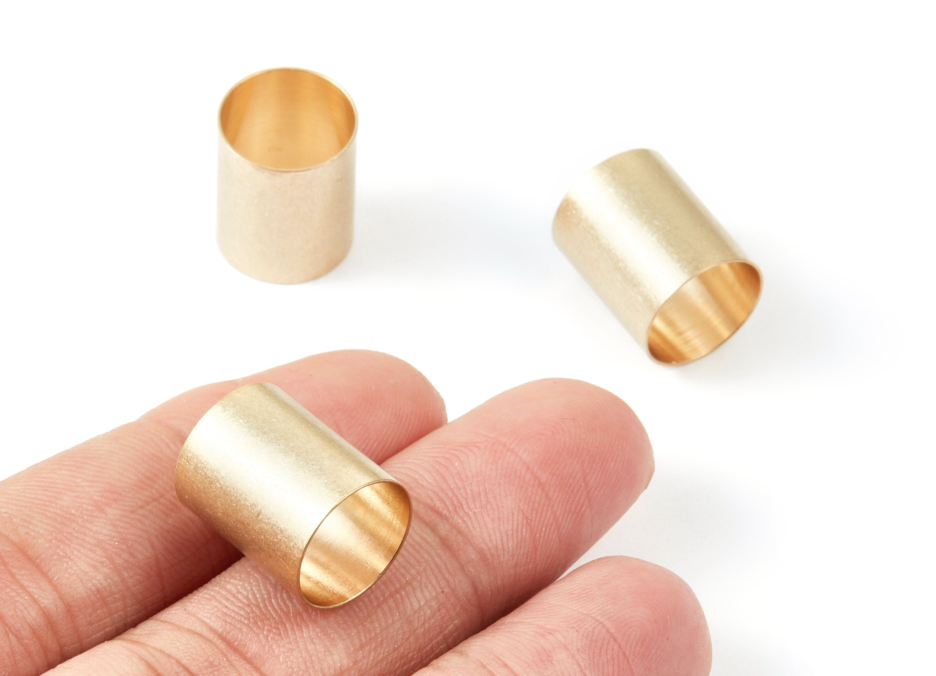 Industrial Brass Tube - Brass Tube Beads - Raw Brass Plain Tube Beads - jewelry supplies - 15.86x12.98x0.38mm - PP1477 - DOMEDBAZAAR