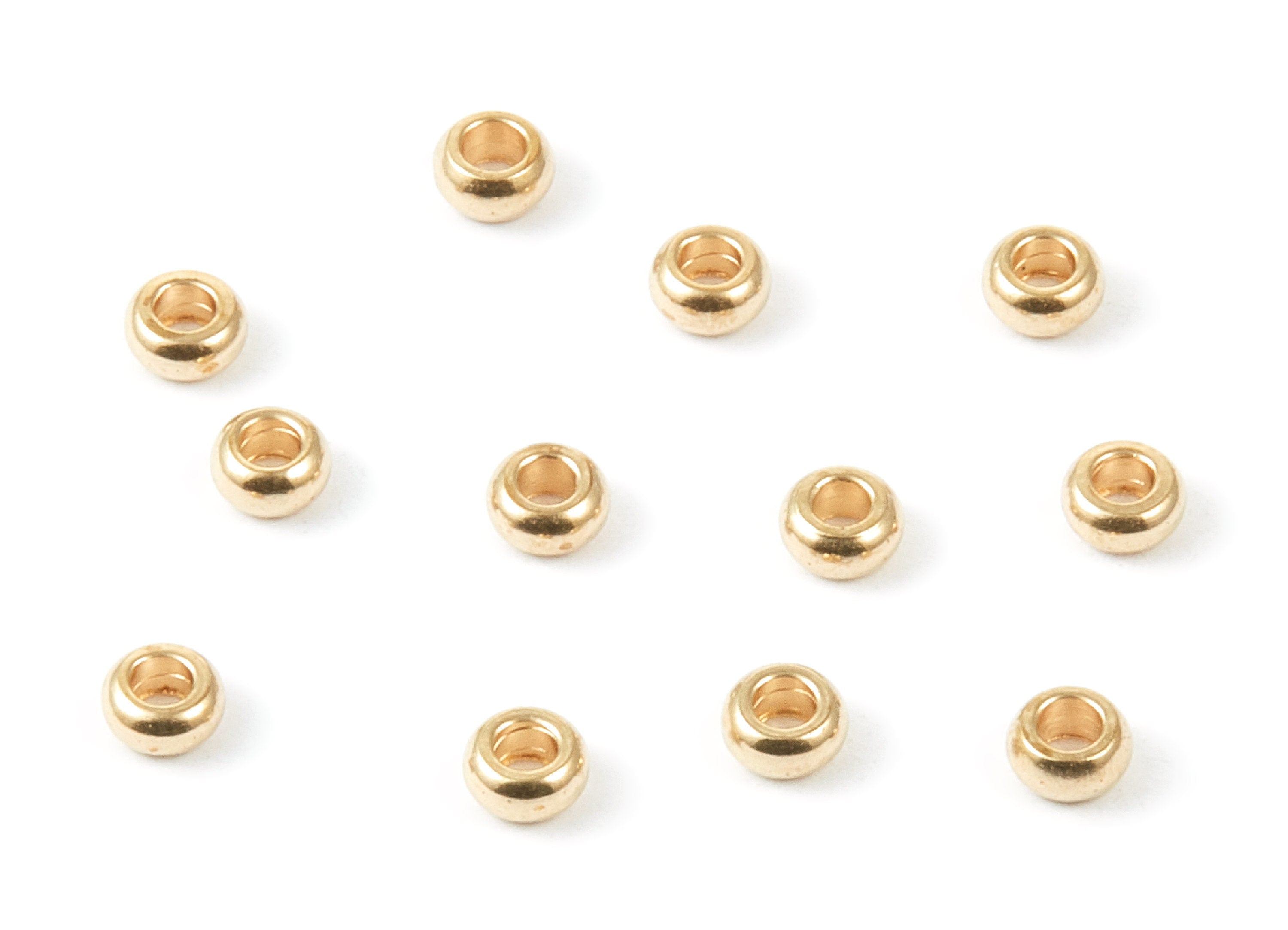 Brass Spacer Ball Beads - 4X2 - Raw Brass Spacer Ball Beads - Jewelry Supplies - 3.92x1.9mm - PP1465 - DOMEDBAZAAR