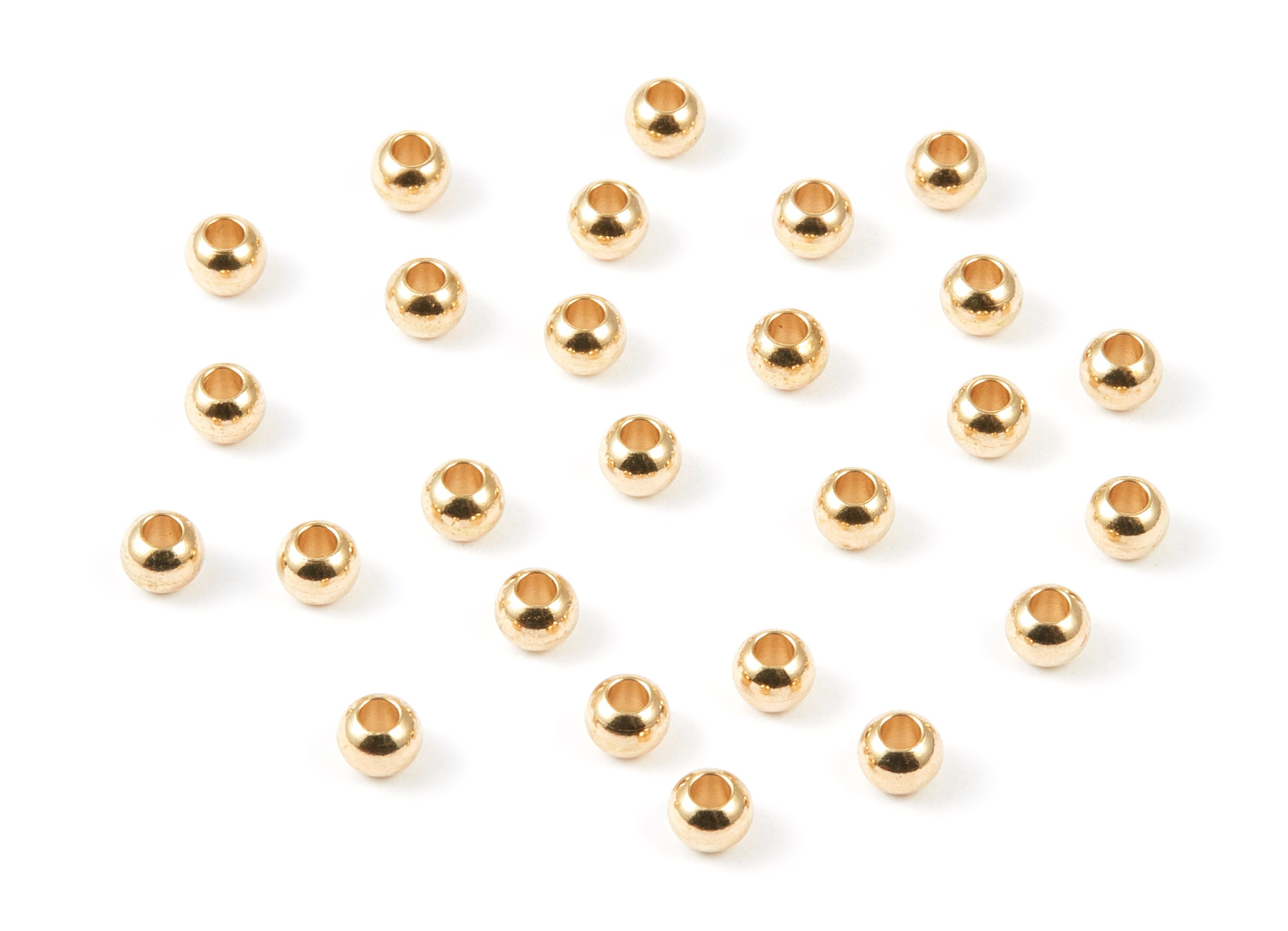 Brass Spacer Ball Beads - 5X2.2 - Raw Brass Spacer Ball Beads - Jewelry Supplies - 4.92x3.9mm - PP1479 - DOMEDBAZAAR