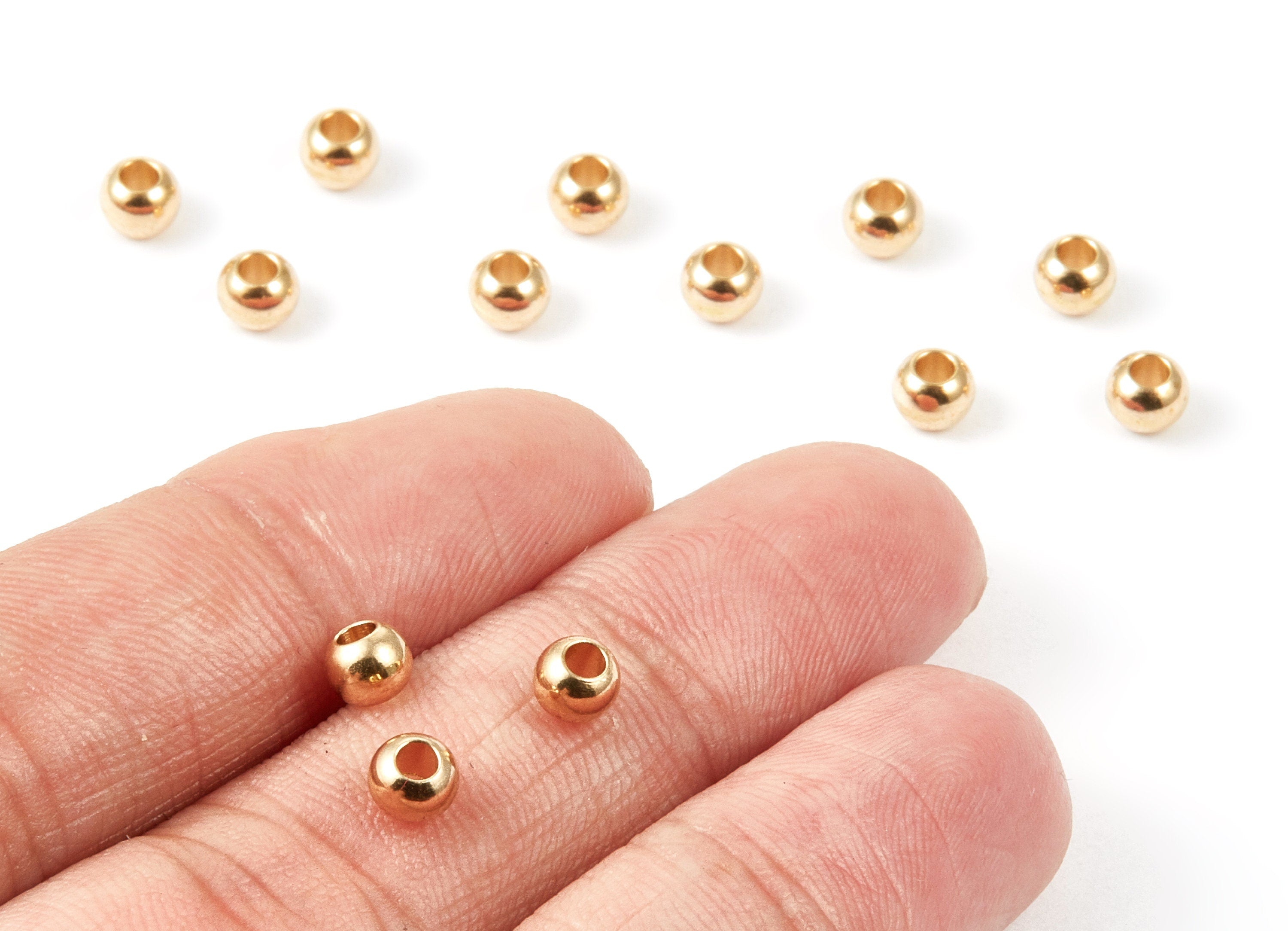 Brass Spacer Ball Beads - 5X2.2 - Raw Brass Spacer Ball Beads - Jewelry Supplies - 4.92x3.9mm - PP1479 - DOMEDBAZAAR