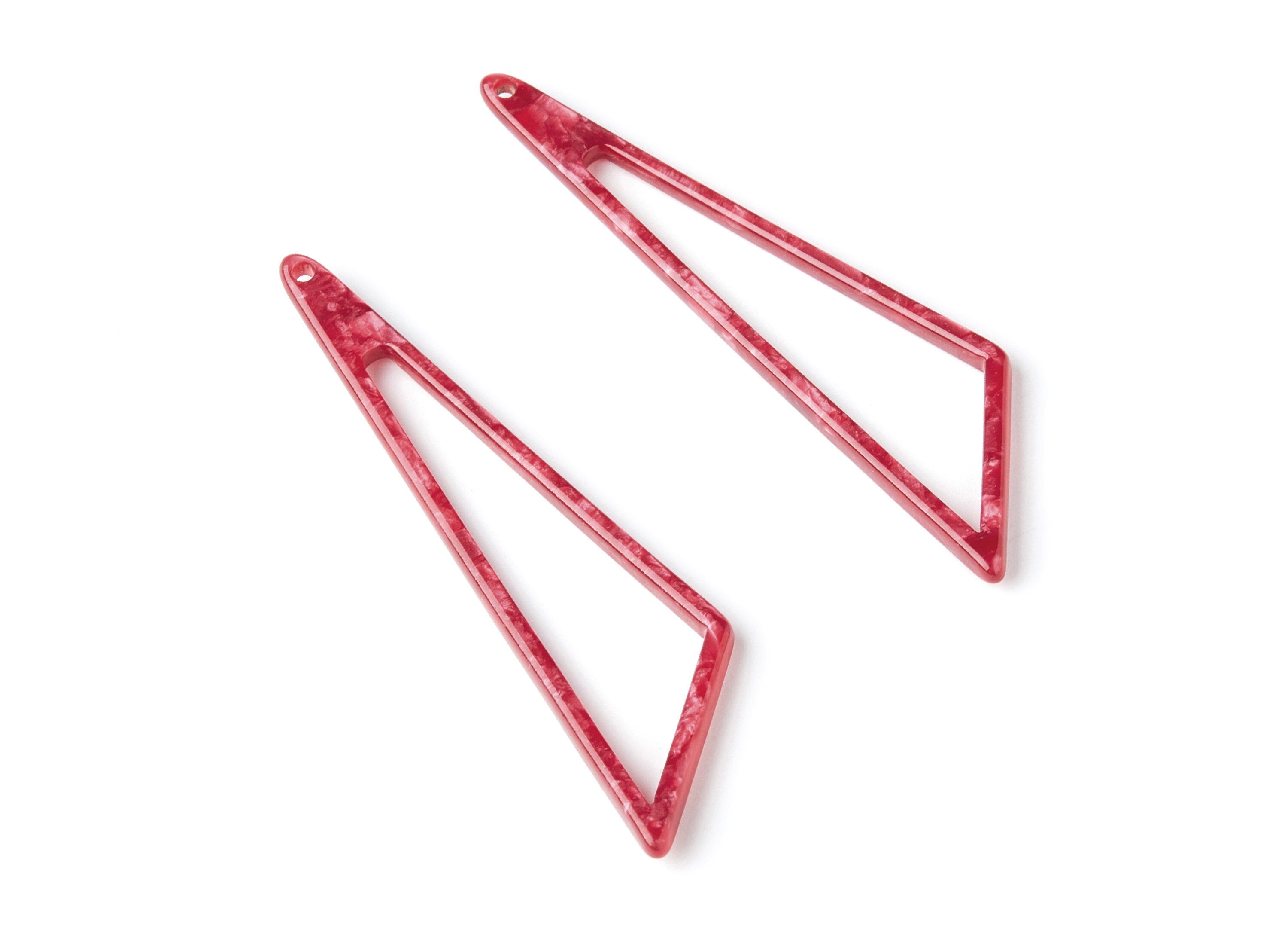 Acetate Triangle Earring Charms - Triangle Pendant - Earring Findings - Jewelry Supplies - Color Code: A47 - 69,12x16,3x2,6mm - AC1357A - DOMEDBAZAAR