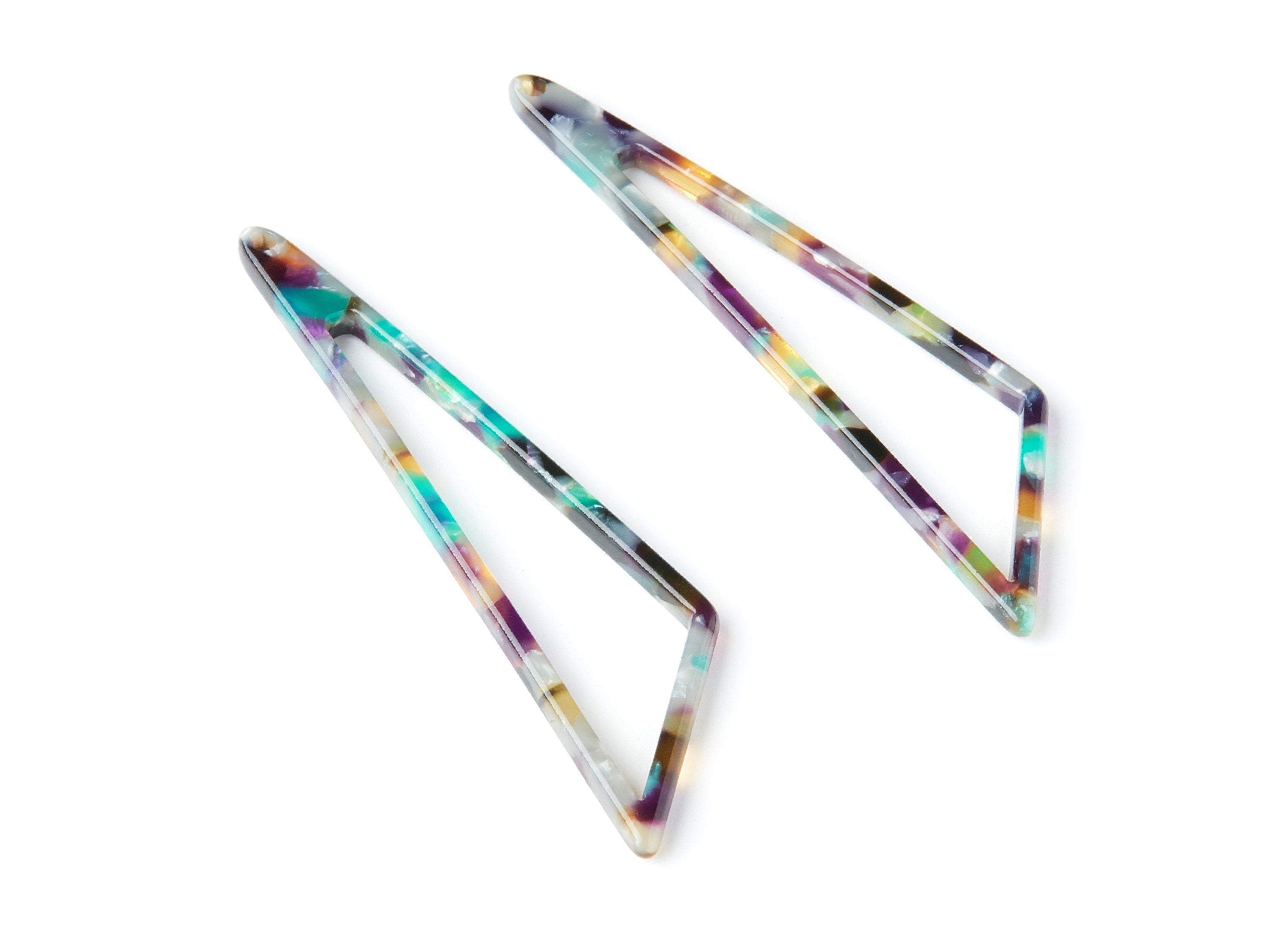 Acetate Triangle Earring Charms - Triangle Pendant - Earring Findings - Jewelry Supplies - Color Code: A50 - 69,12x16,3x2,6mm - AC1357B - DOMEDBAZAAR