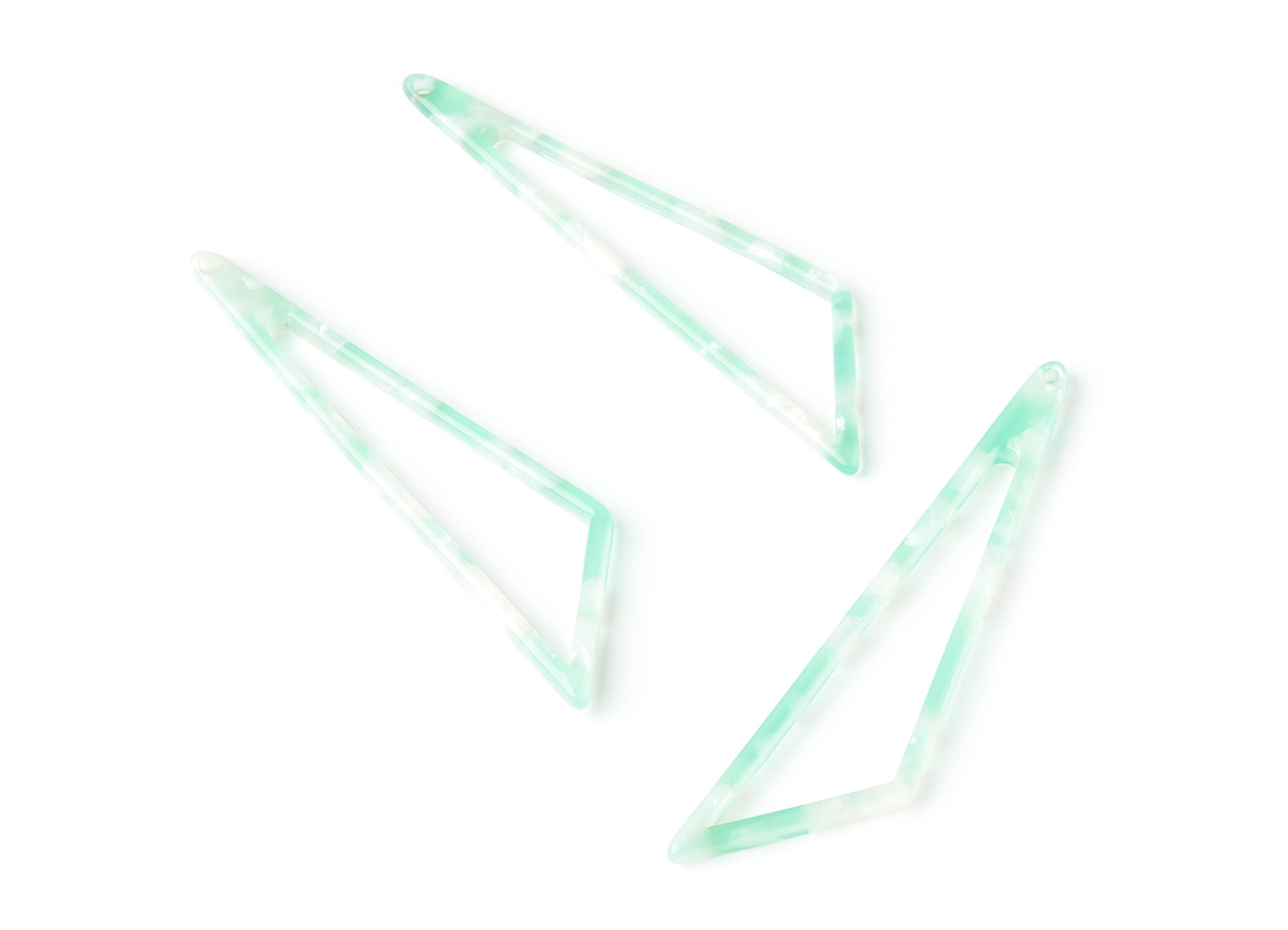 Acetate Triangle Earring Charm - Triangle Pendant - Earring Findings - Jewelry Supplies - Color Code: A35 - 69,12x16,3x2,6mm - AC1357D - DOMEDBAZAAR