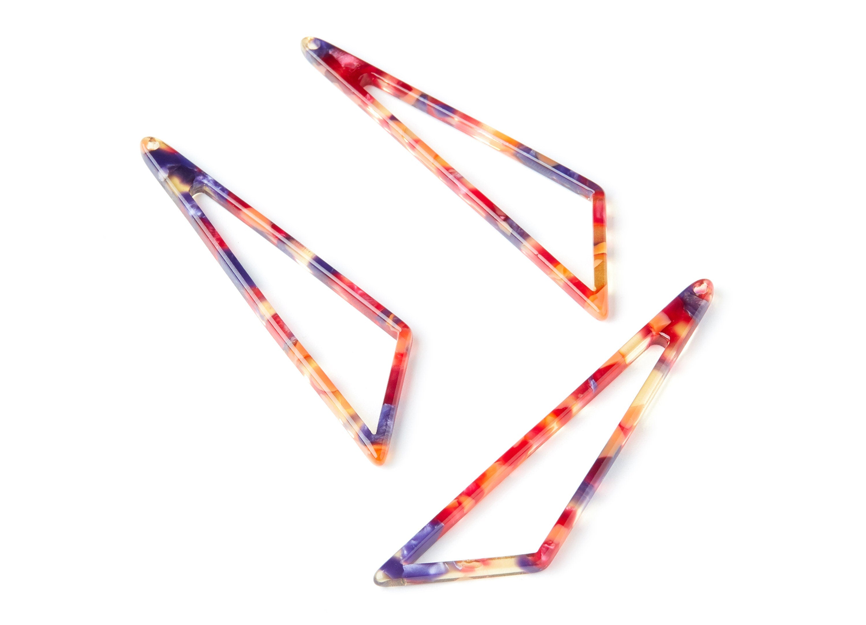Acetate Triangle Earring Charms - Triangle Pendant - Earring Findings - Jewelry Supplies - Color Code: A44 - 69,12x16,3x2,6mm - AC1357G - DOMEDBAZAAR