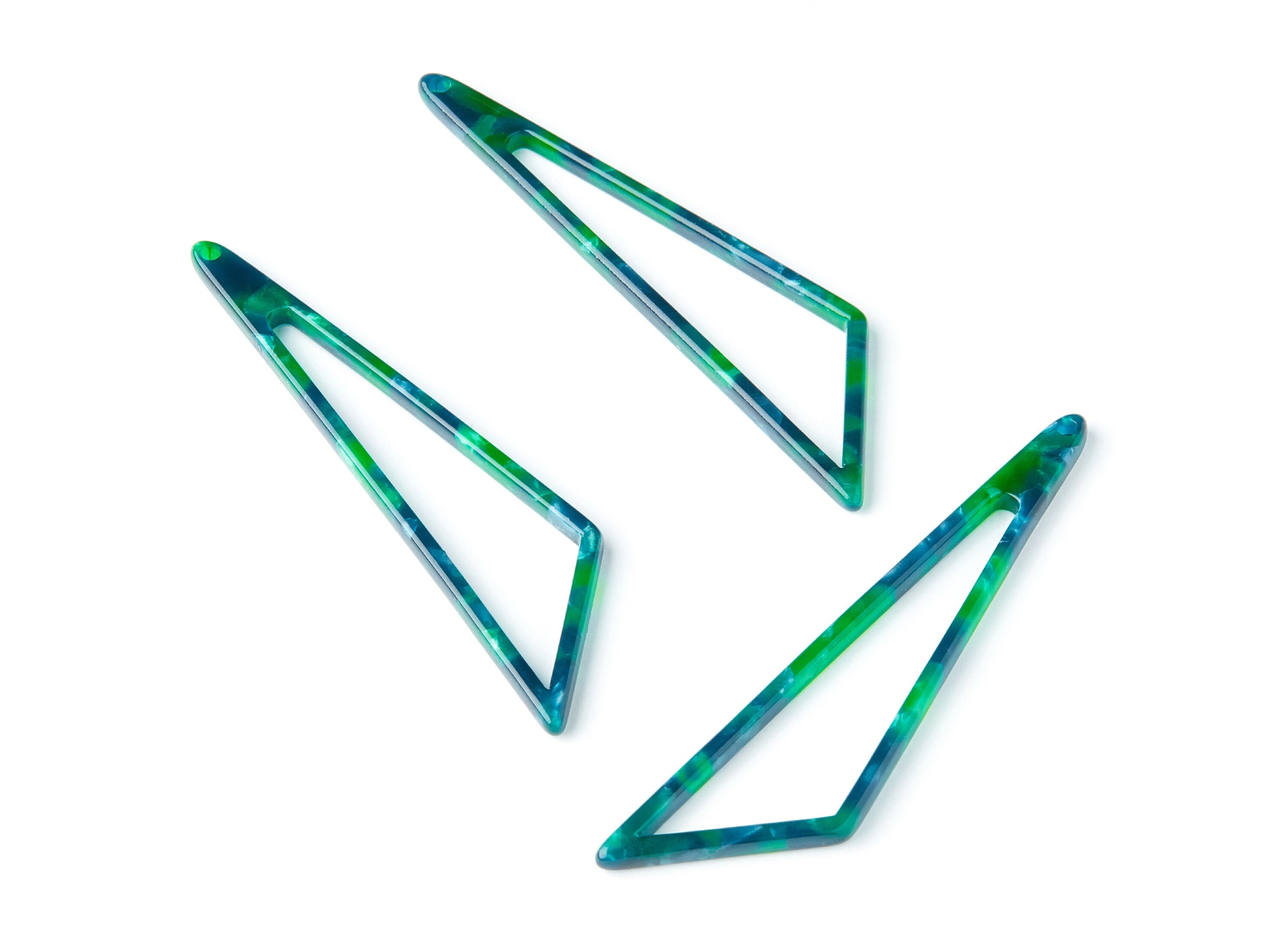 Acetate Triangle Earring Charms - Triangle Pendant - Earring Findings - Jewelry Supplies - Color Code: A13 - 69,12x16,3x2,6mm - AC1357H - DOMEDBAZAAR