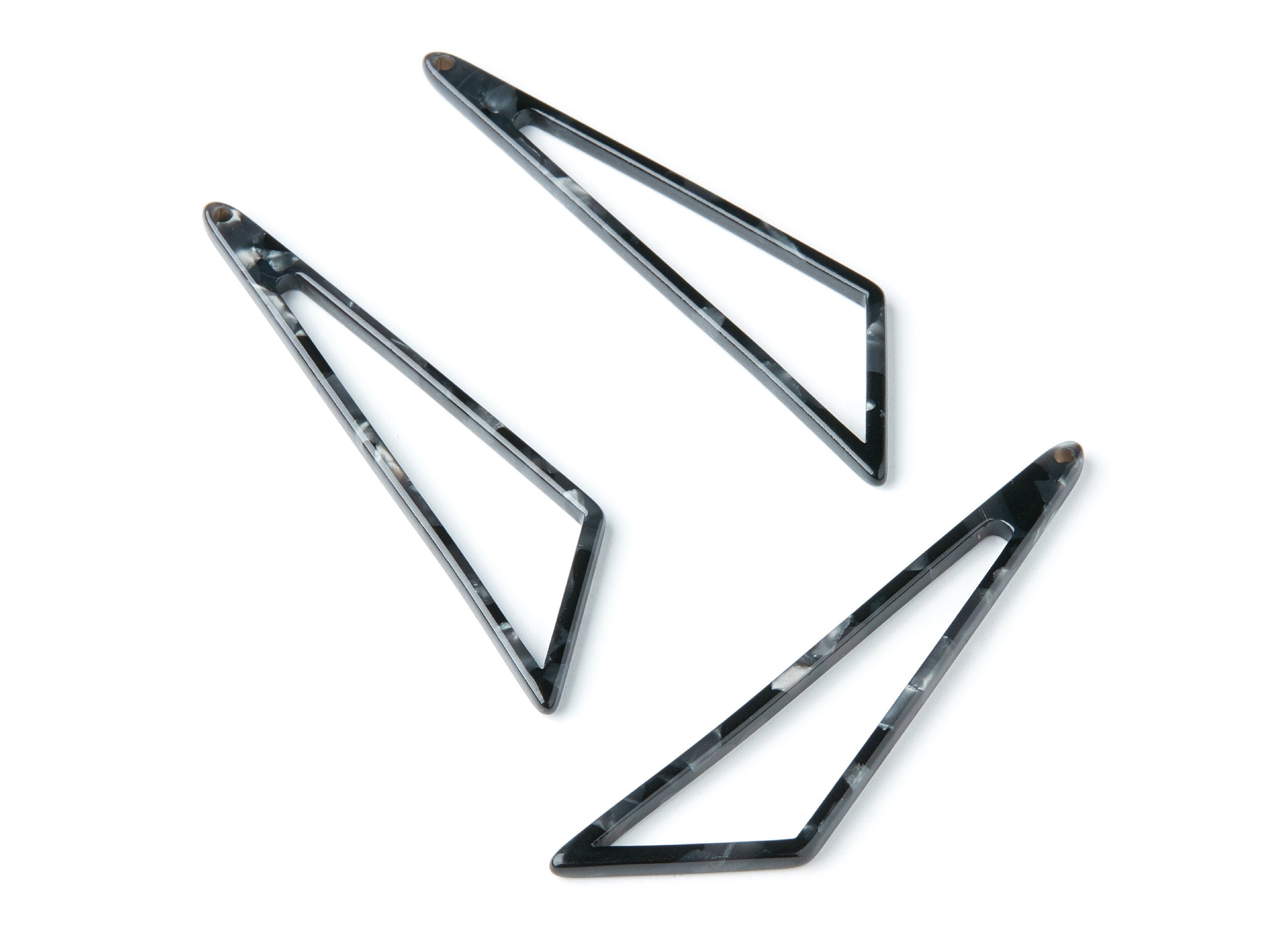 Acetate Triangle Earring Charms - Triangle Pendant - Earring Findings - Jewelry Supplies - Color Code: A48 - 69,12x16,3x2,6mm - AC1357J - DOMEDBAZAAR