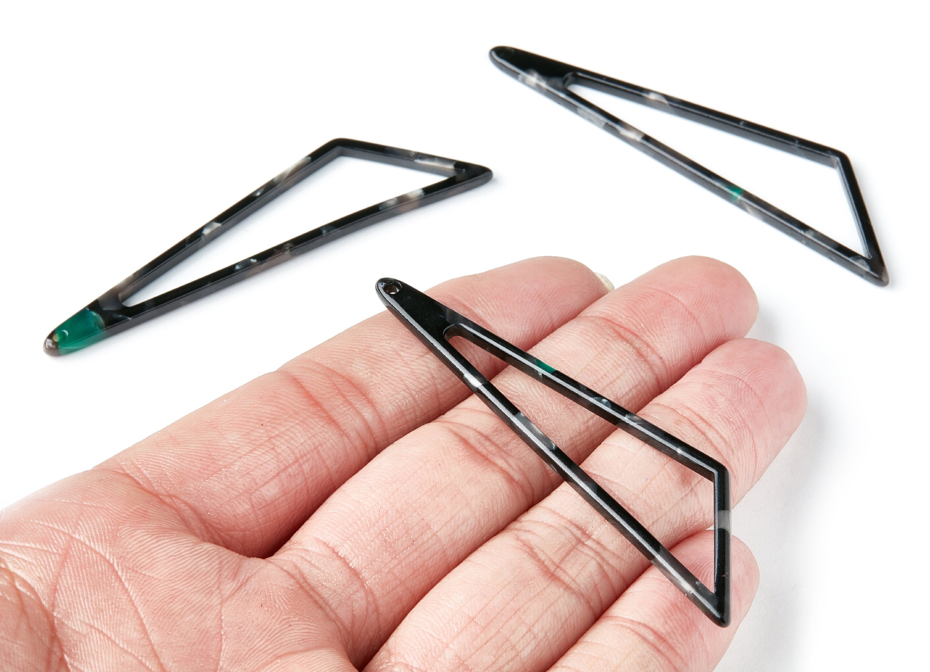 Acetate Triangle Earring Charms - Triangle Pendant - Earring Findings - Jewelry Supplies - Color Code: A49 - 69,12x16,3x2,6mm - AC1357M - DOMEDBAZAAR