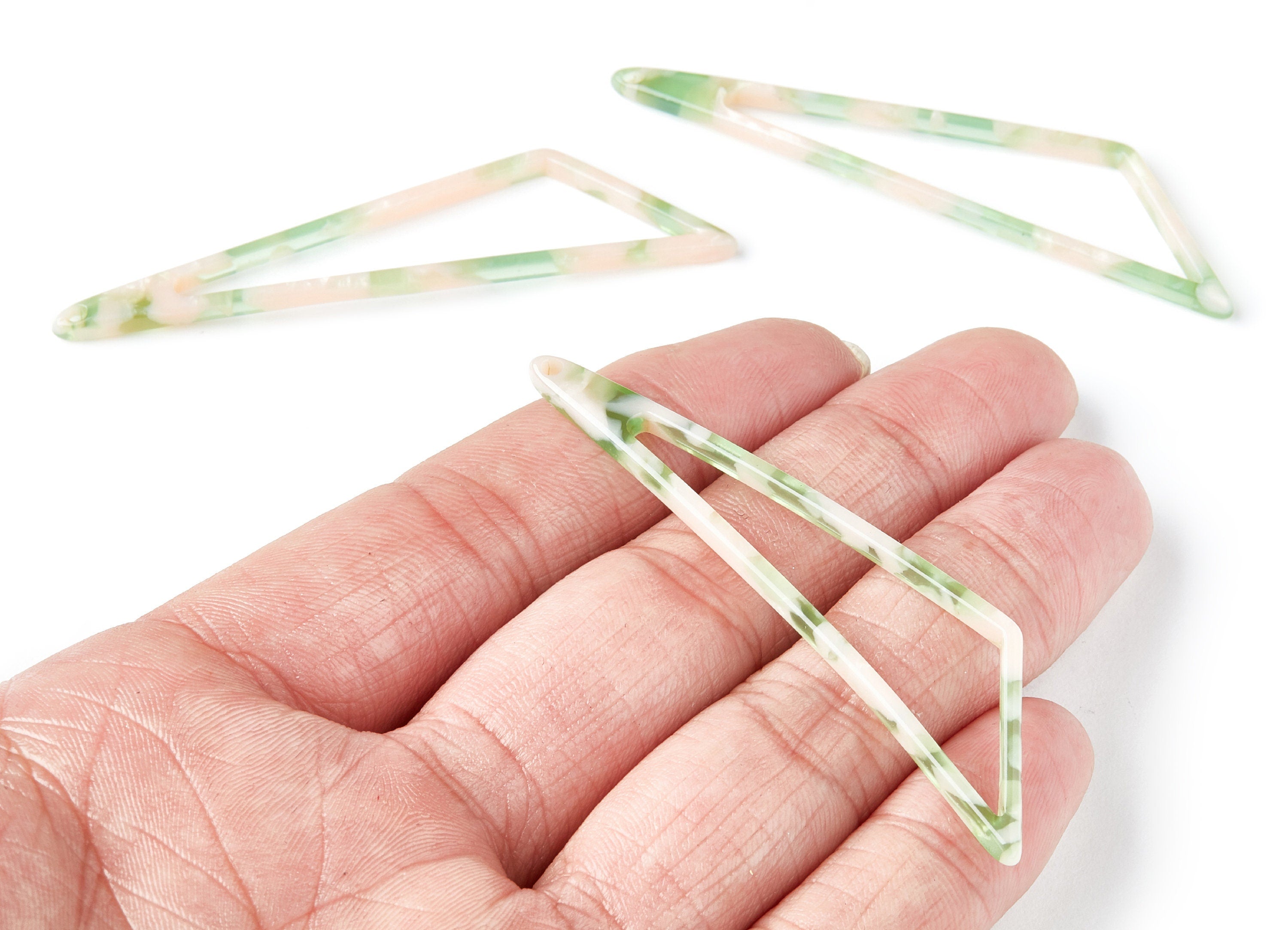 Acetate Triangle Earring Charms - Triangle Pendant - Earring Findings - Jewelry Supplies - Color Code: A38 - 69,12x16,3x2,6mm - AC1357P - DOMEDBAZAAR