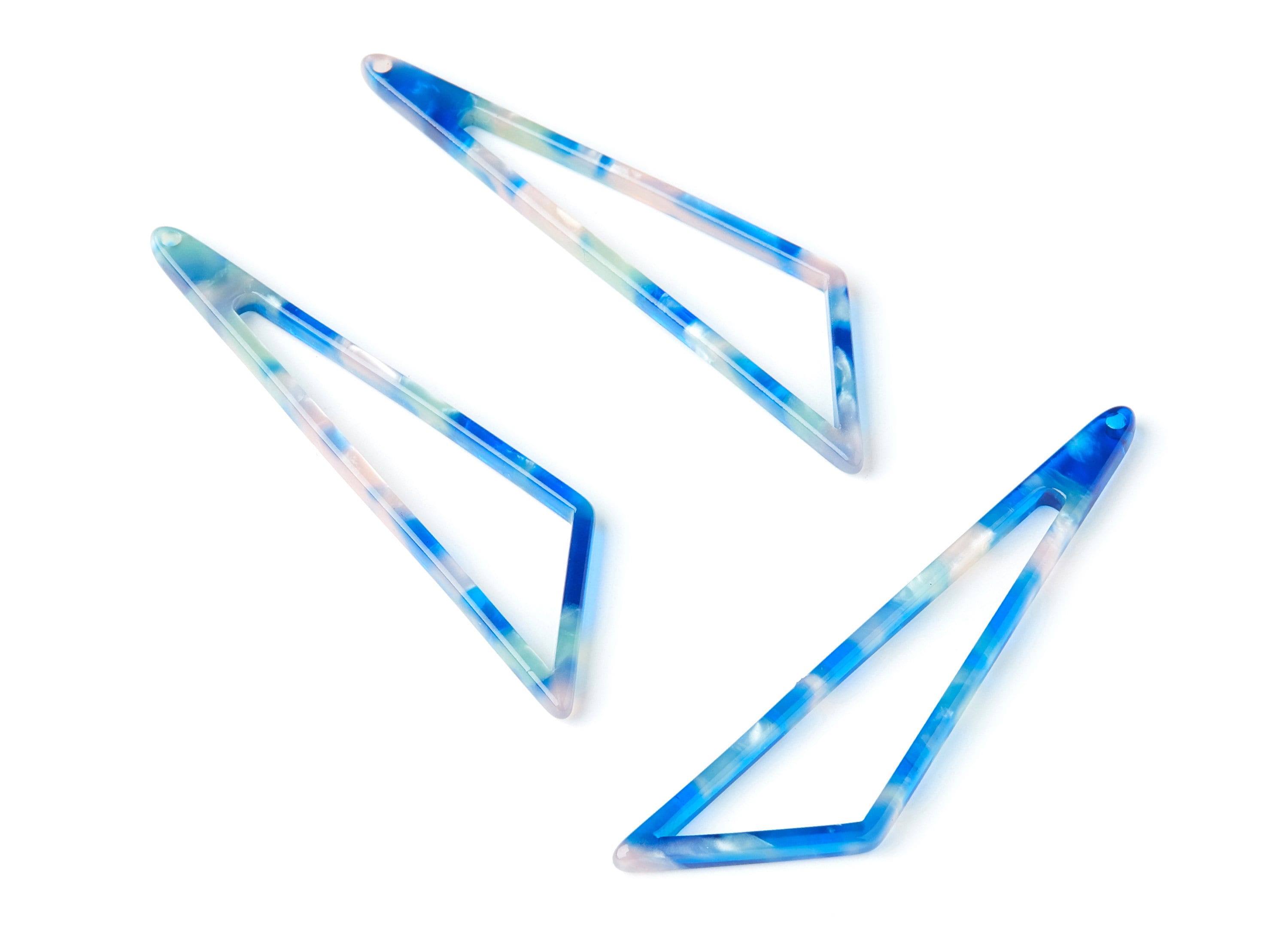 Acetate Triangle Earring Charms - Triangle Pendant - Earring Findings - Jewelry Supplies - Color Code: A37 - 69,12x16,3x2,6mm - AC1357U - DOMEDBAZAAR