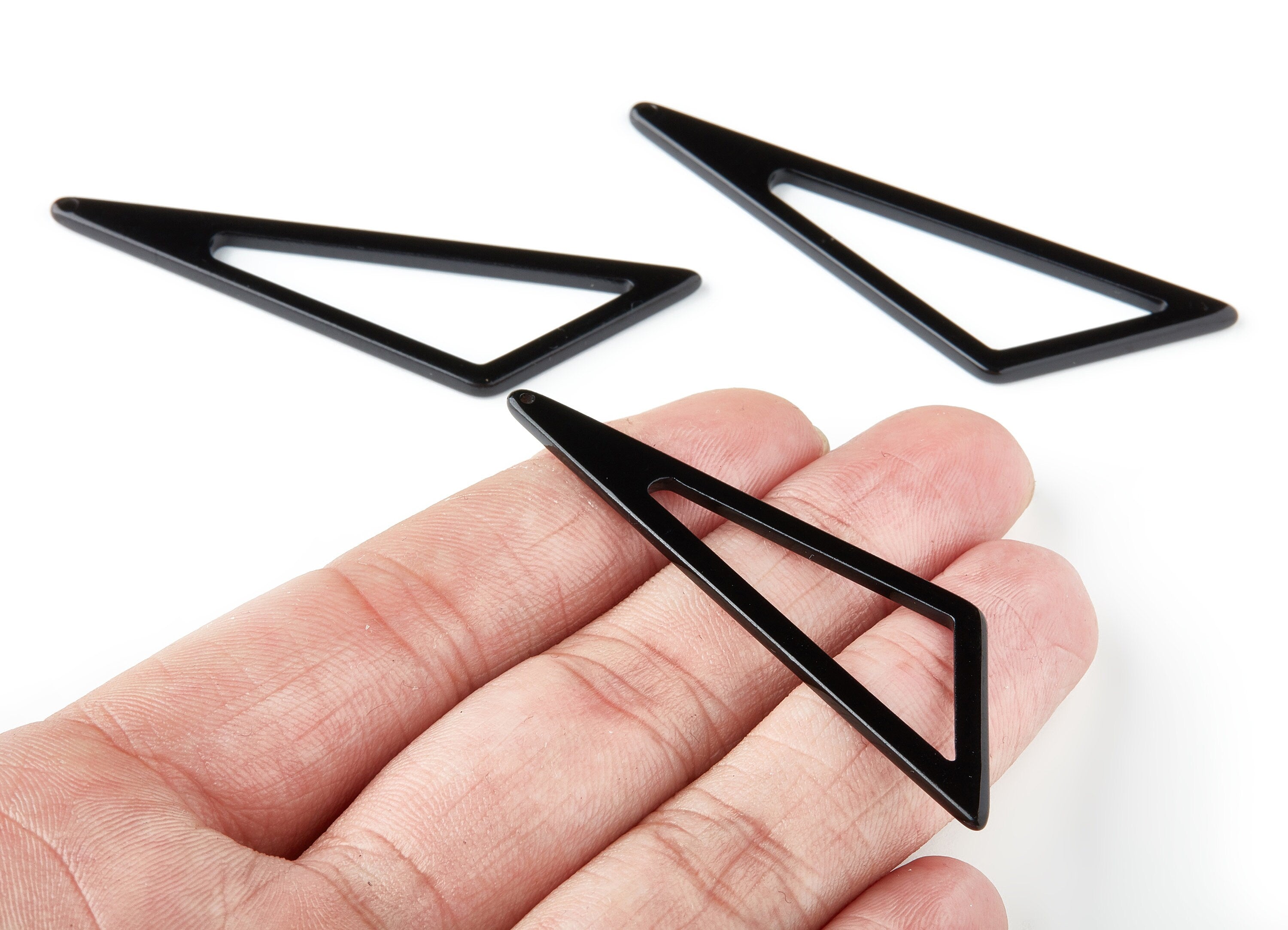 Acetate Acrylic Earring Charms - Tortoise Shell Earrings - Triangle Shaped Pendant - Color Code: A66 - 64x18x2.5mm - AC1040H - DOMEDBAZAAR