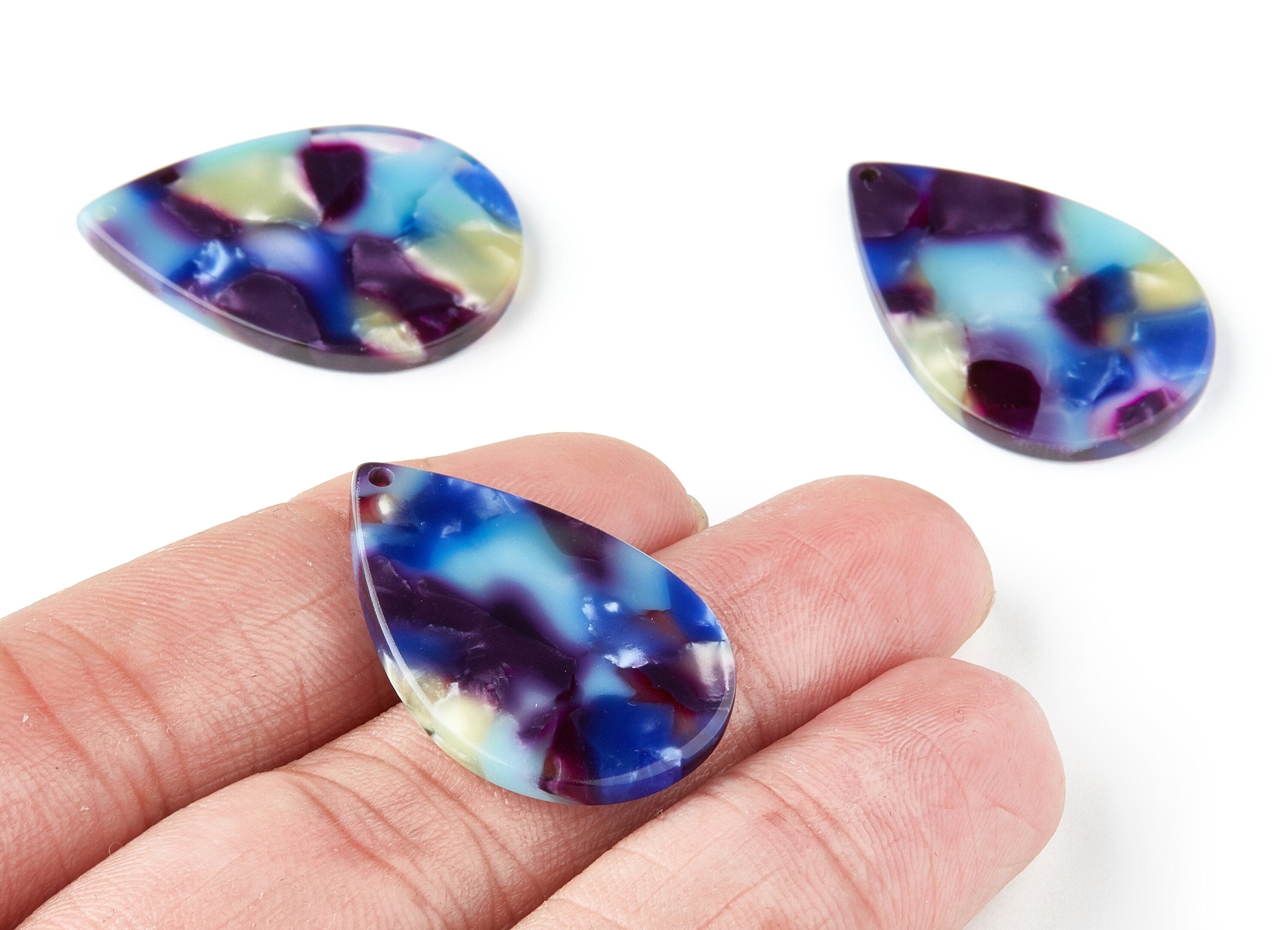 Acetate Drop Charms - Drop Pendant - Earring Findings - Jewelry Supplies - Color Code: A23 - 30.5x21x2.6mm - AC1127P - DOMEDBAZAAR