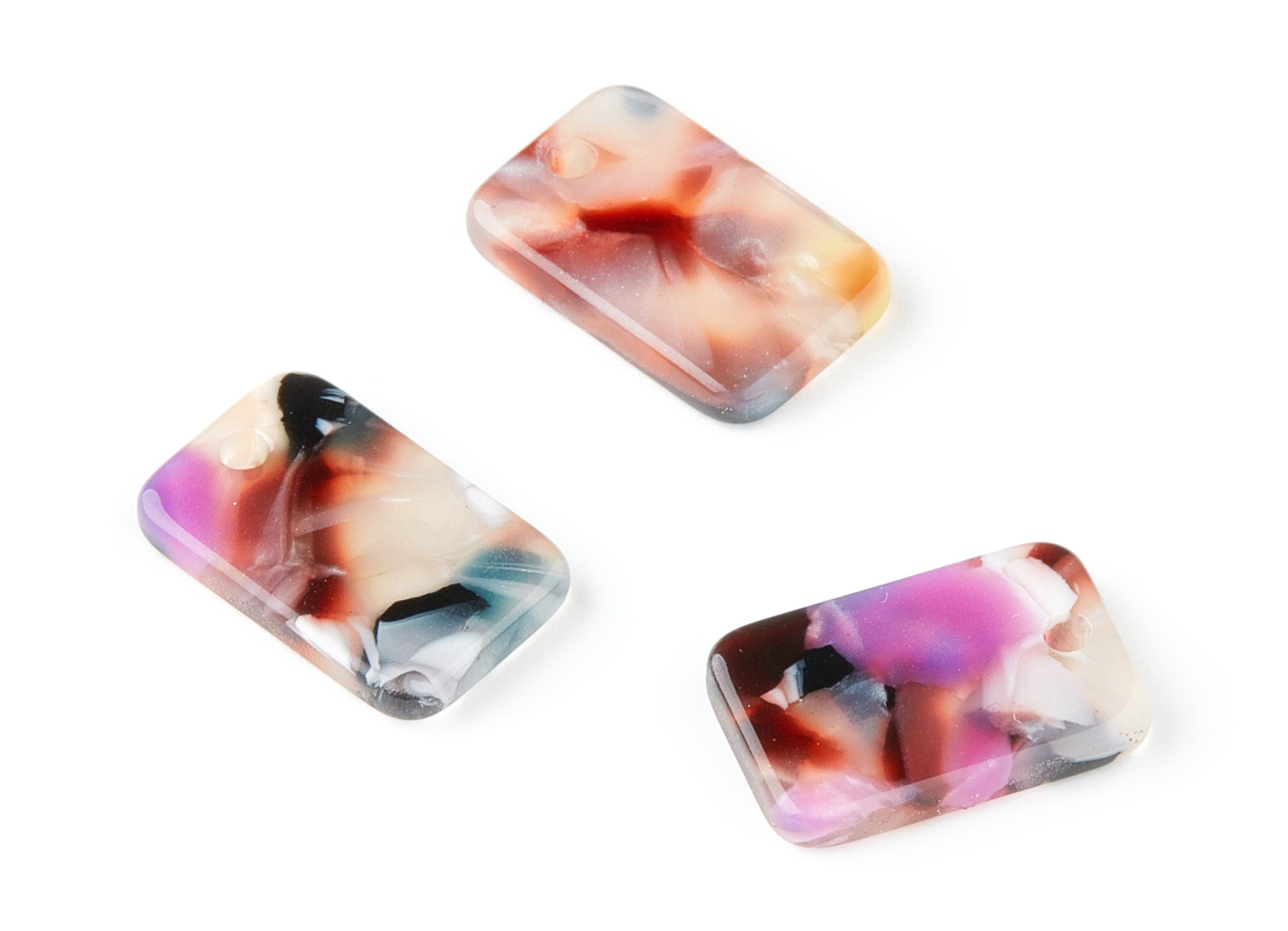 Acetate Rectangle Earring Charms - Rectangle Pendant - Earring Findings - Jewelry Supplies - Color Code: A11 - 16.9x10.9x2.7mm - AC1143G - DOMEDBAZAAR