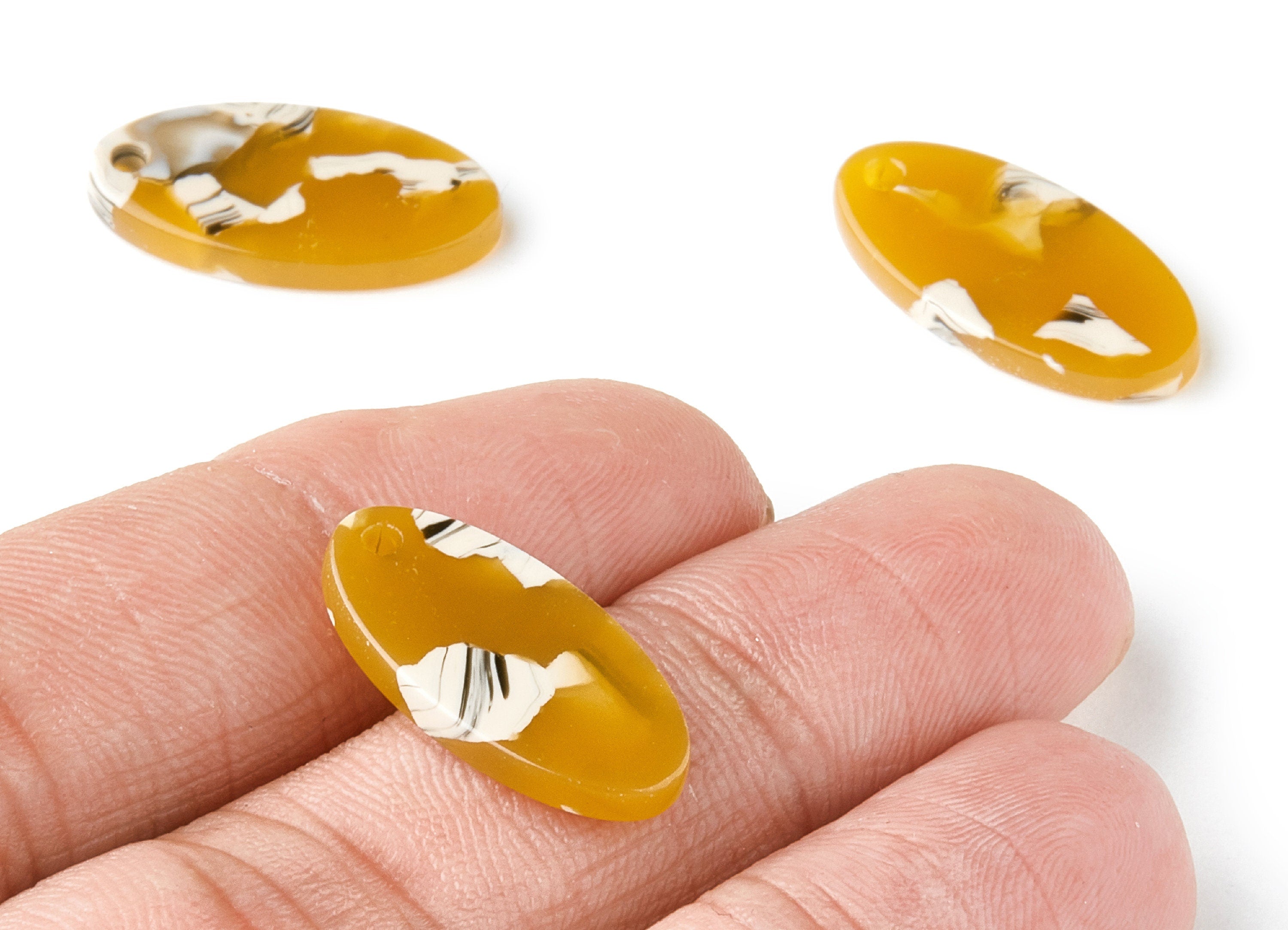 Acetate Oval Earring Charms - Oval Shaped Pendant - Earring Findings - Jewelry Supplies - Color Code: A14 - 21.72x10.82x2.6mm - AC1396B - DOMEDBAZAAR