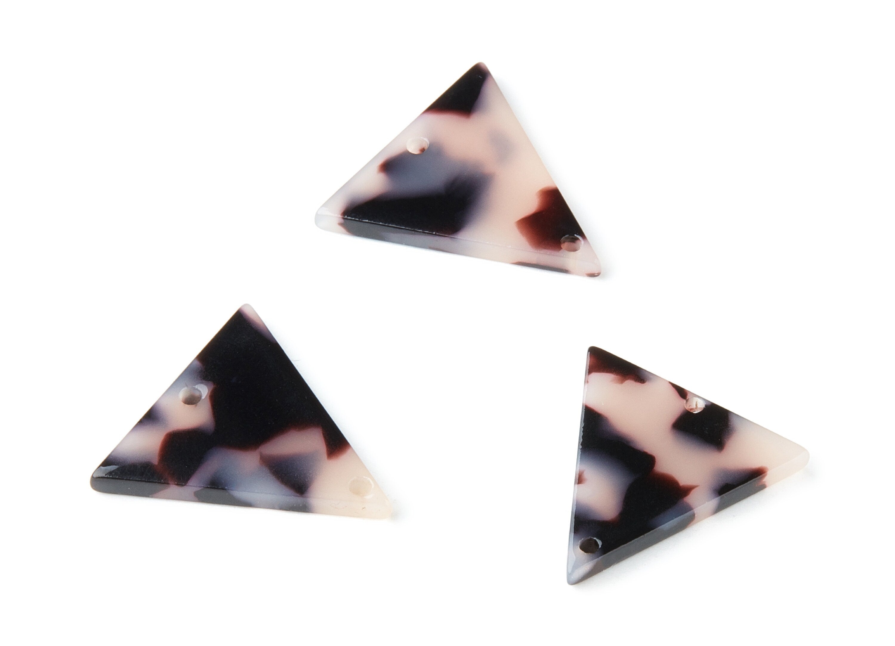 Acetate Earring Charms - Blonde Acetate Acrylic Pendant With 2 Holes - Triangle Shaped - Color Code:A06 - 24x23.86x2.6mm - AC1317B - DOMEDBAZAAR