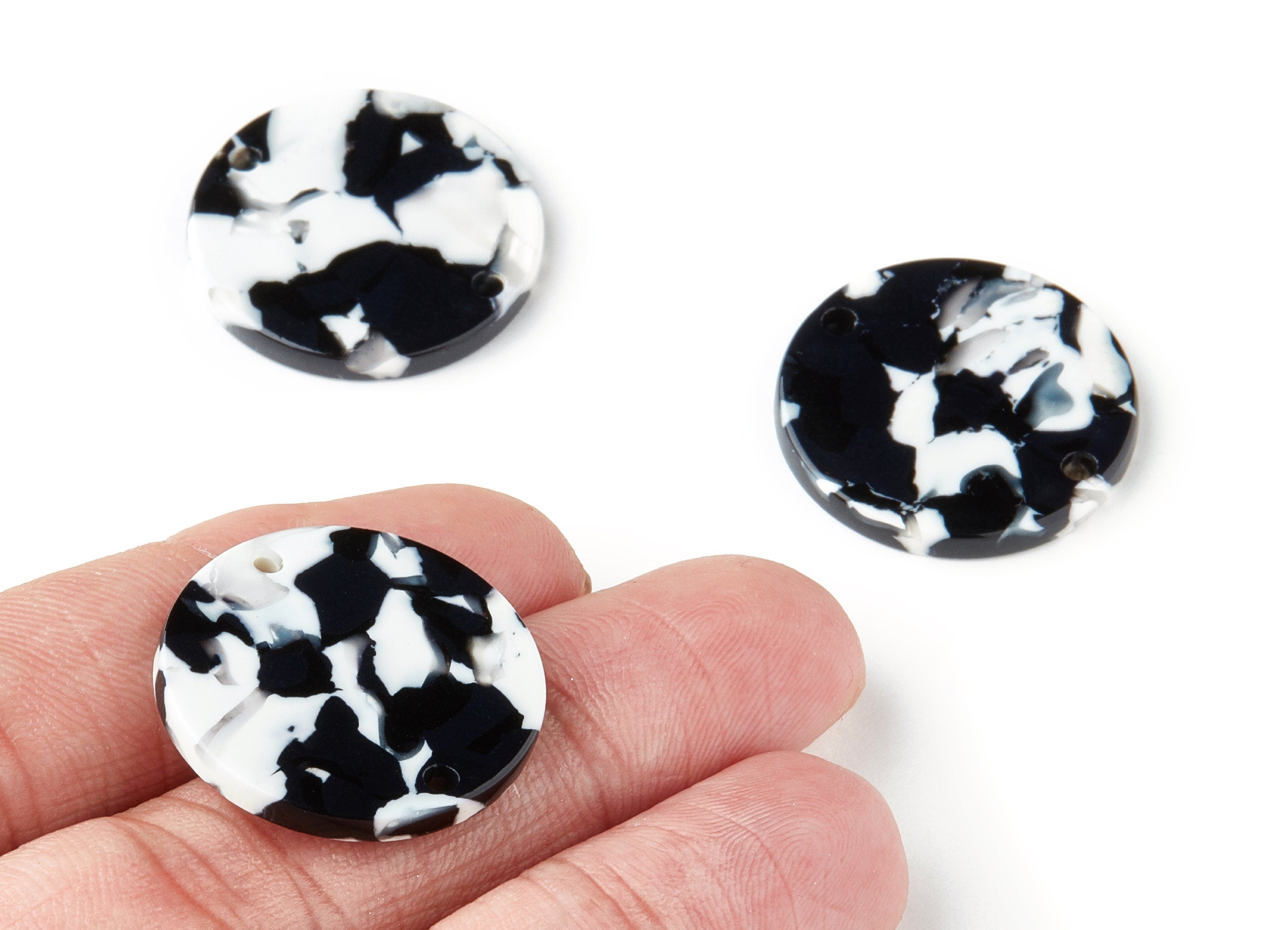 Acetate Round Earring Charms - Round Pendant - Earring Findings - Jewelry Supplies - Color Code: A17 - 24.8x24.8x2.6mm - AC1313A - DOMEDBAZAAR