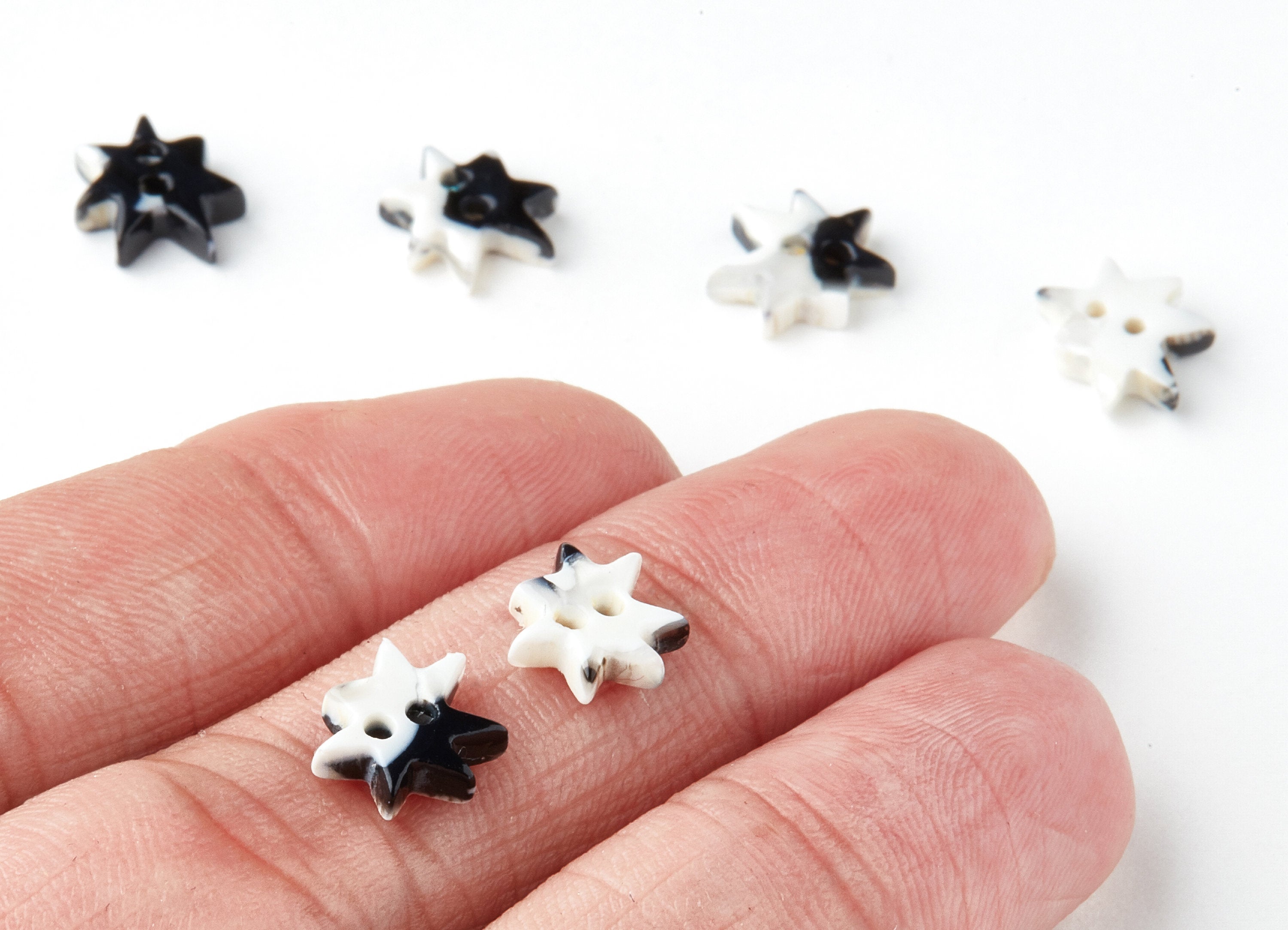 Acetate Star Earring Charms - Star Pendant With 2 Holes - Earring Findings - Jewelry Supplies - Color Code: A17 - 10x8.82x2.6mm - AC1308A - DOMEDBAZAAR