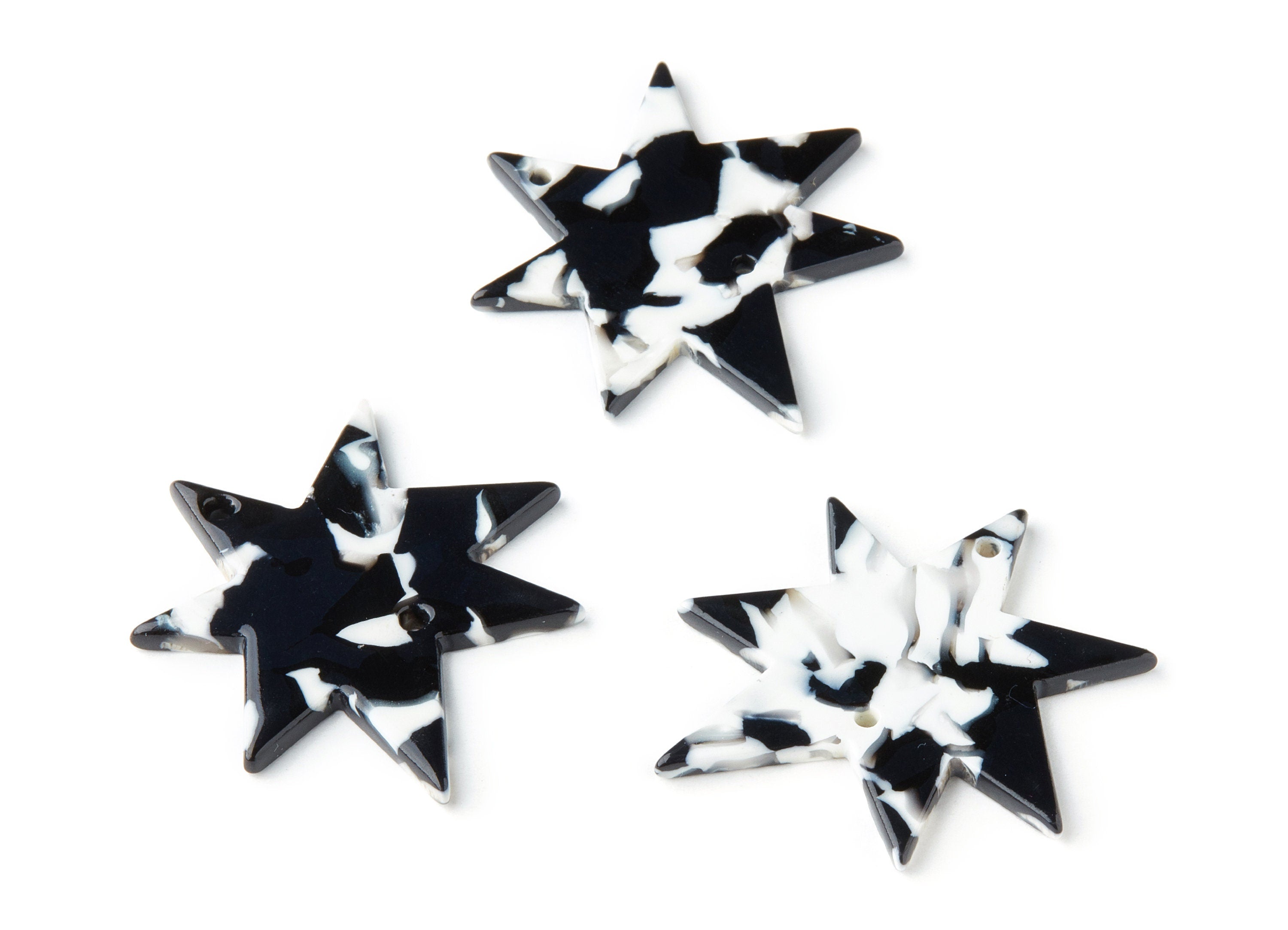 Acetate Star Earring Charms - Star Pendant - 2 Holes - Earring Findings - Jewelry Supplies - Color Code:A17 - 42.88x37.82x2.65mm - AC1309A - DOMEDBAZAAR