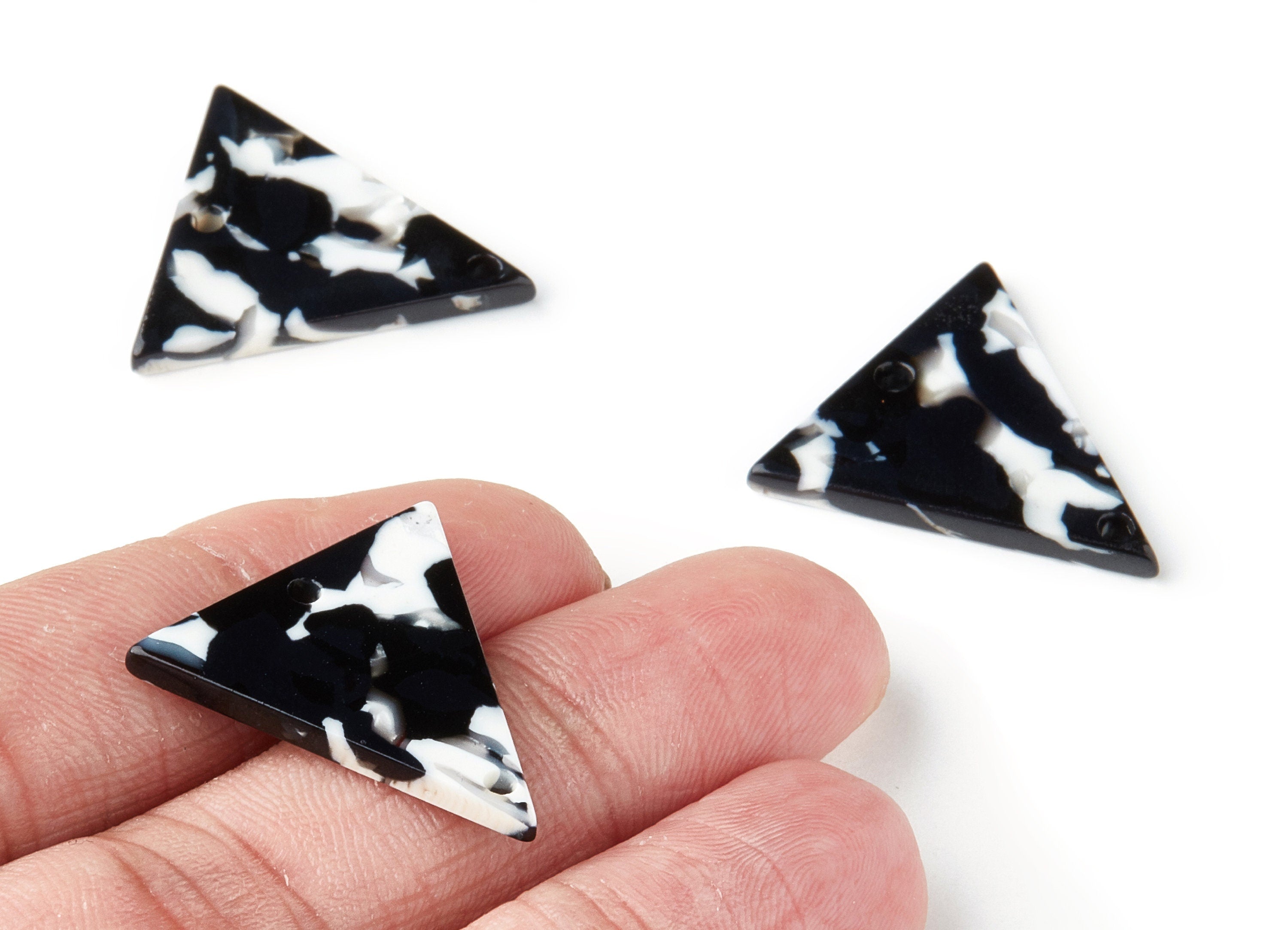 Acetate Triangle Earring Charms - Acetate Triangle Pendant - Earring Findings - Jewelry Supplies - Color Code:A17 - 24x23.86x2.6mm - AC1317A - DOMEDBAZAAR