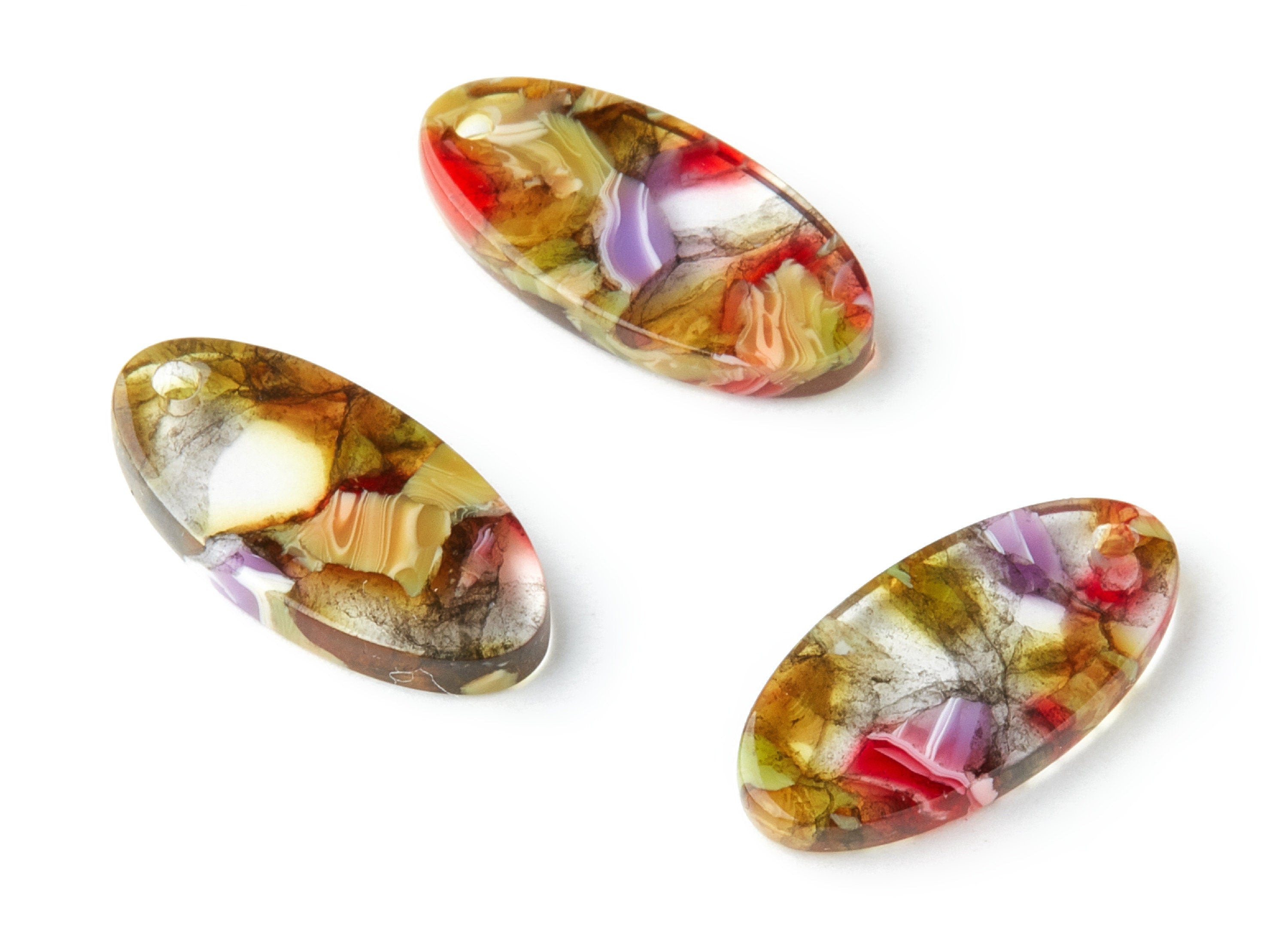 Acetate Oval Earring Charms - Acrylic Oval - Earring Findings - Jewelry Supplies - Color Code: A19 - 21.72x10.82x2.6mm - AC1396A - DOMEDBAZAAR